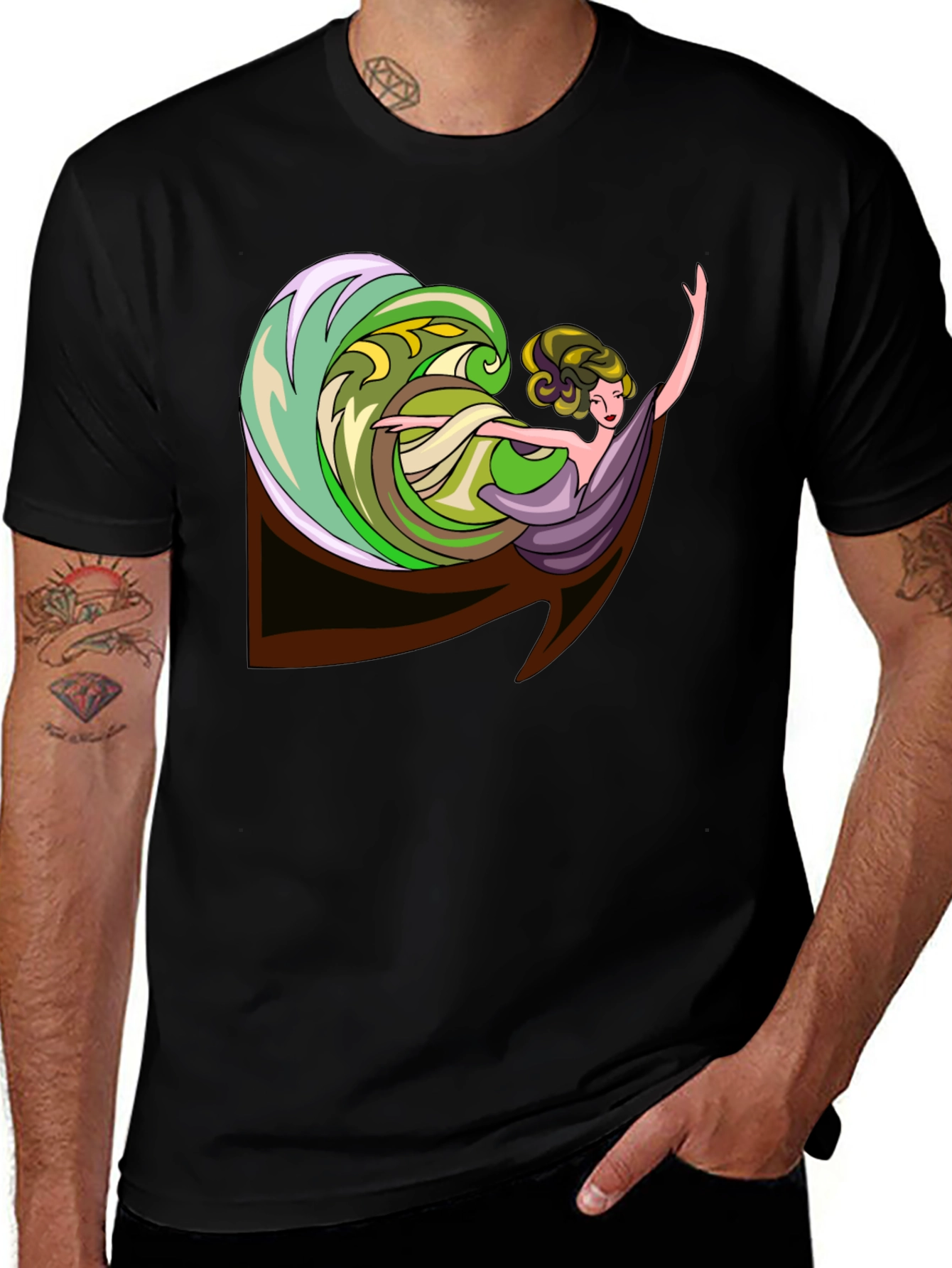 Variant 15 of Elegant Black T-Shirt with Abstract Artistic Design