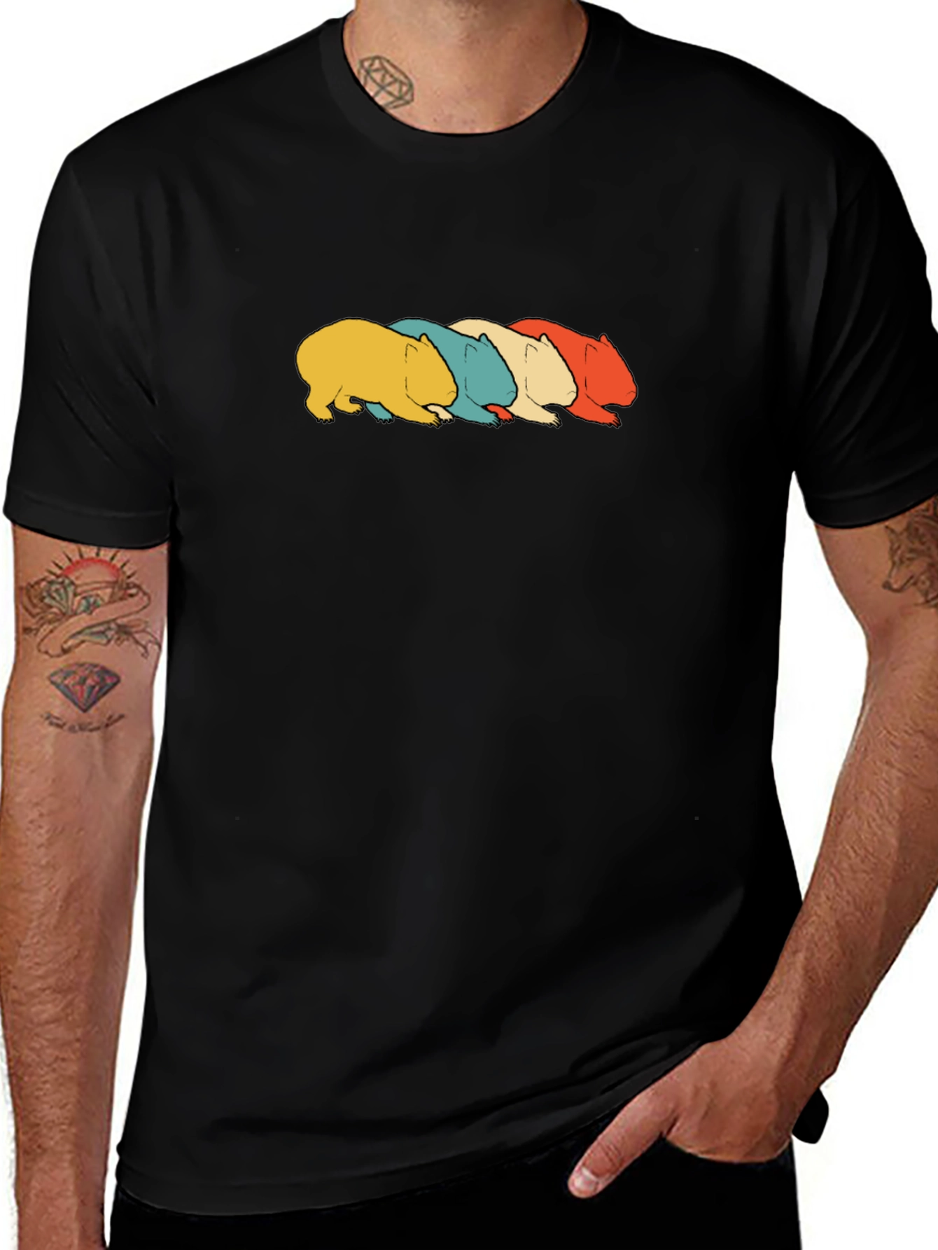 Variant 18 of Wombats Retro Graphic Tee - Soft Cotton Blend