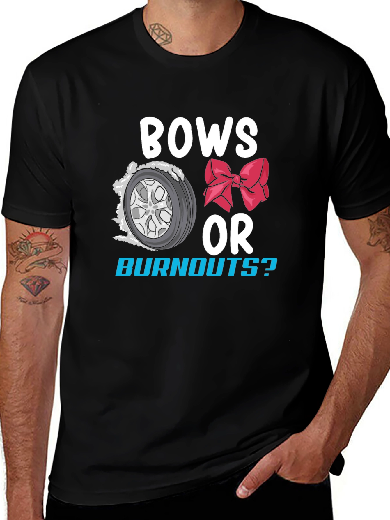 Variant 10 of Bows or Burnouts Gender Reveal T-Shirt