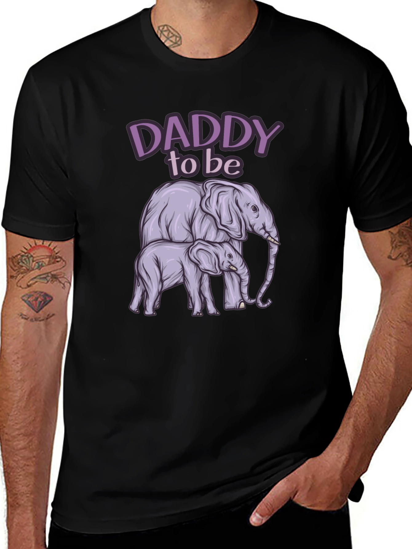 Daddy To Be Elephant Graphic T-Shirt