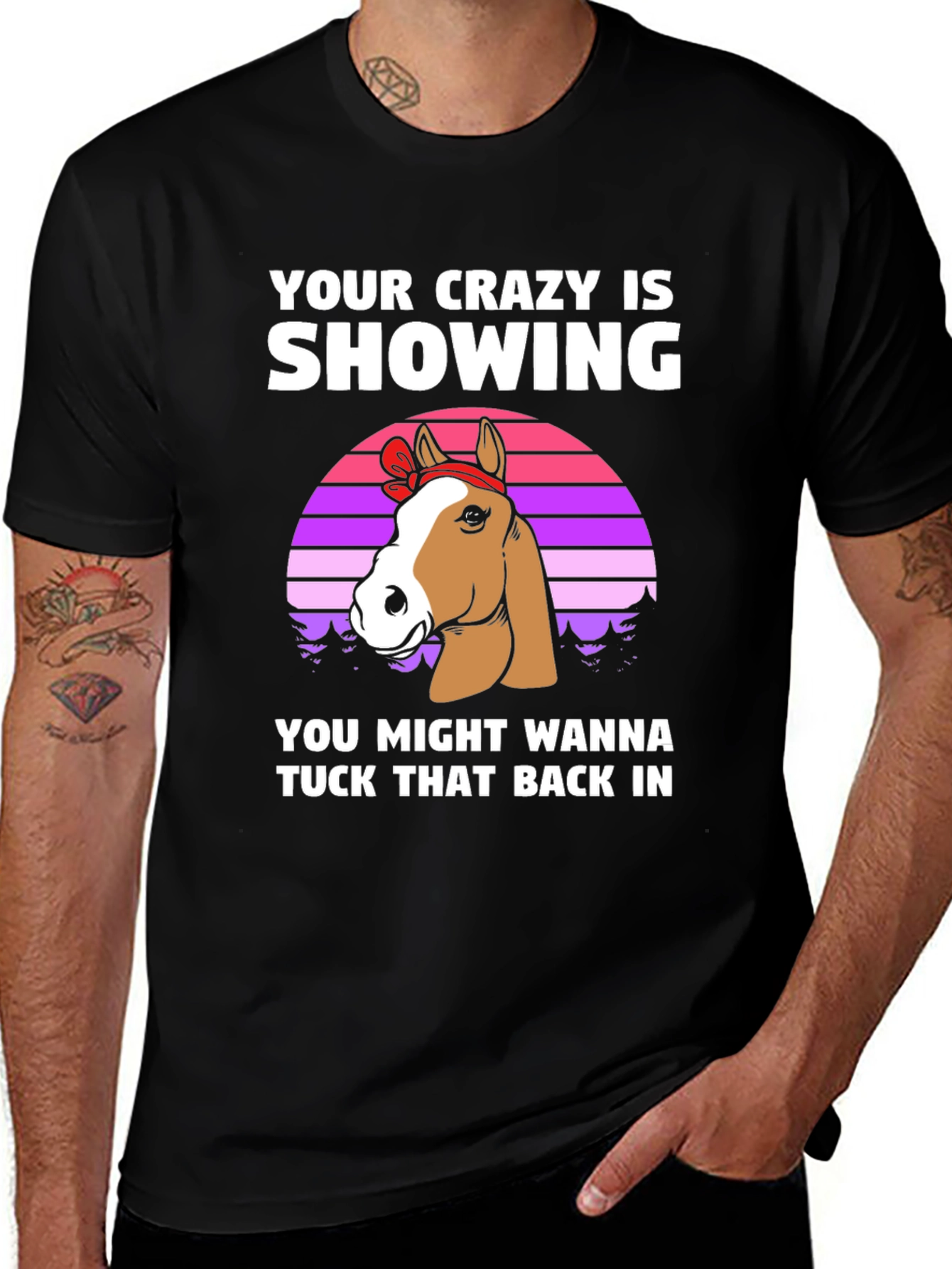 Variant 16 of Crazy Showing Horse T-Shirt