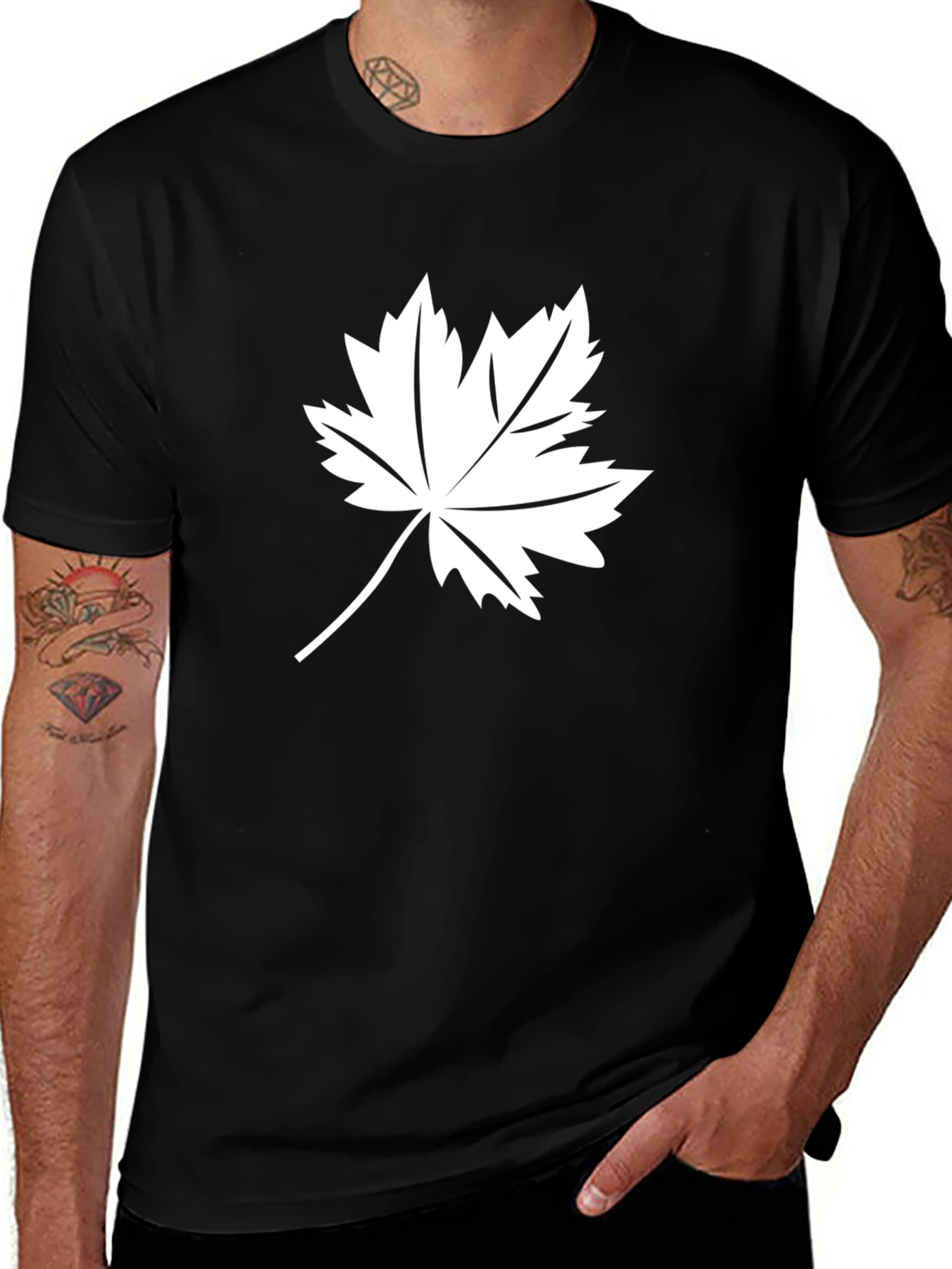 Variant 10 of Maple Leaf Graphic Tee - Stylish Cotton Blend T-Shirt