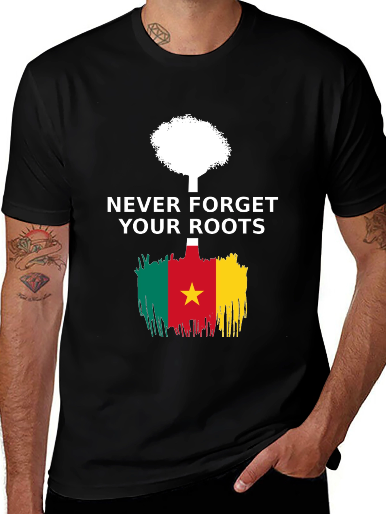 Never Forget Your Roots Cameroon Flag T-Shirt