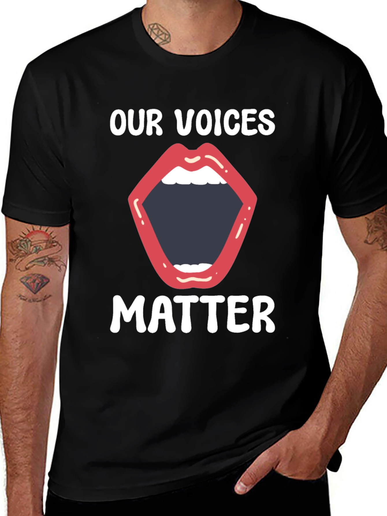 Variant 3 of Our Voices Matter Graphic Tee - Black
