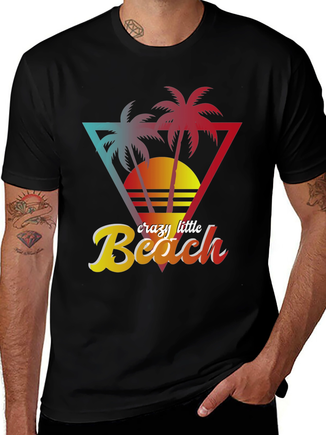 Variant 30 of Crazy Little Beach T-Shirt - Tropical Palm Design