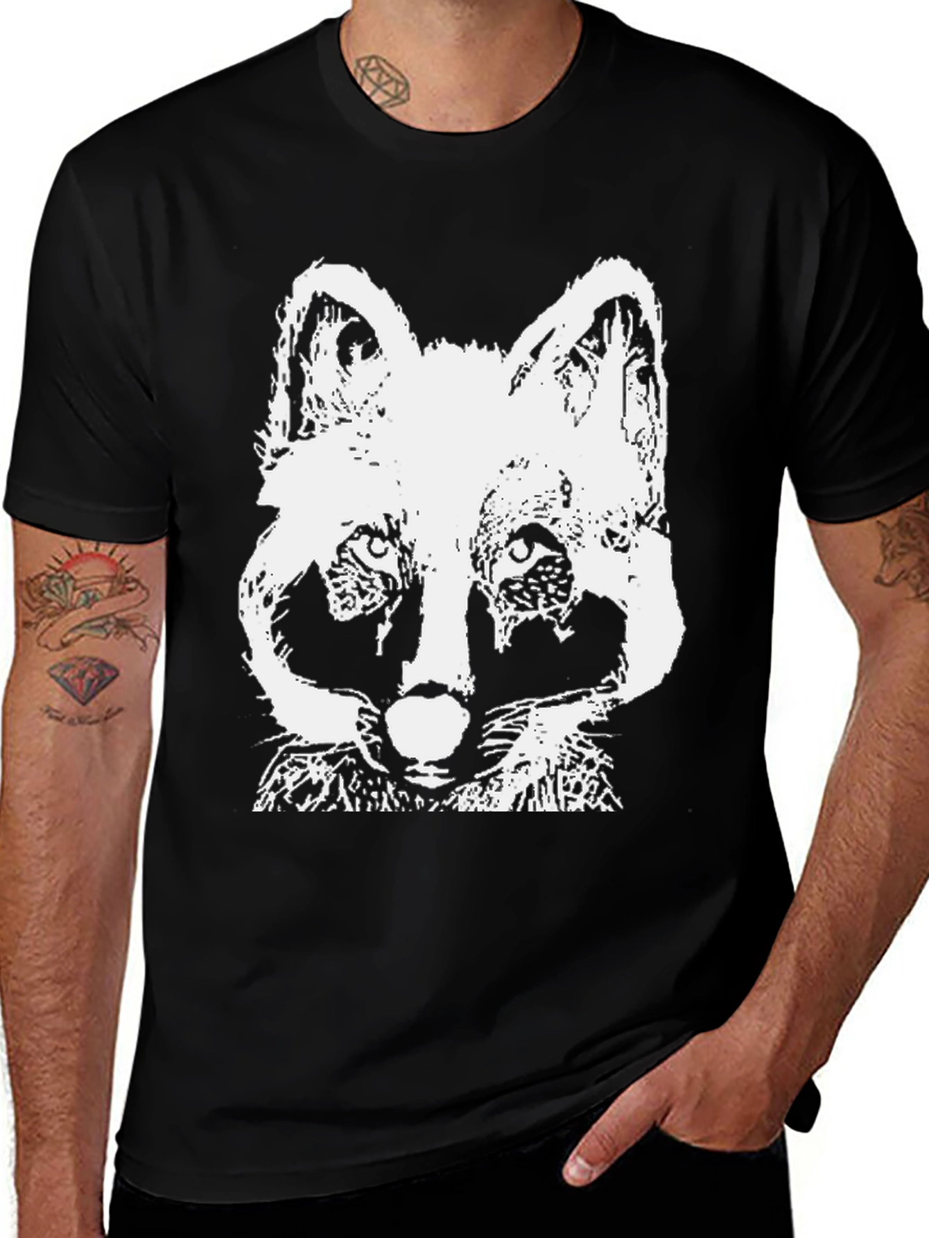 Variant 30 of Fox Graphic Print Black T-Shirt