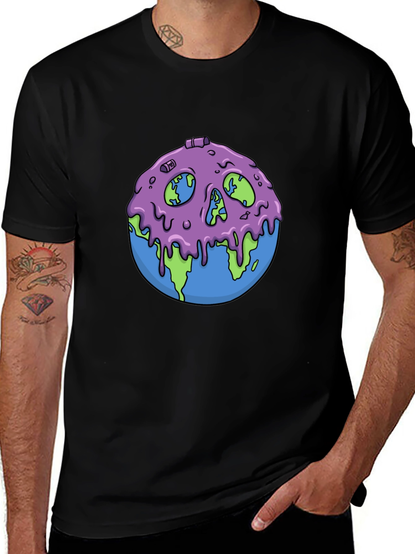 Variant 4 of Skull Earth Graphic Tee - Unique Design, Comfort Fit