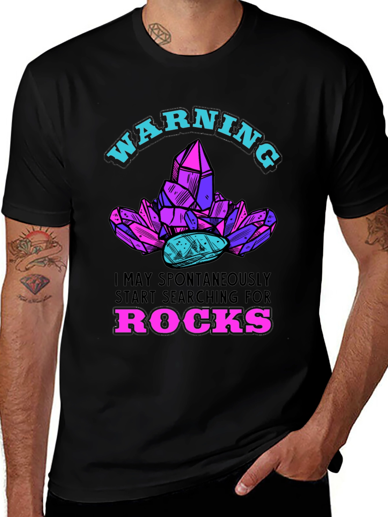 Variant 12 of Warning: May Spontaneously Search for Rocks T-Shirt