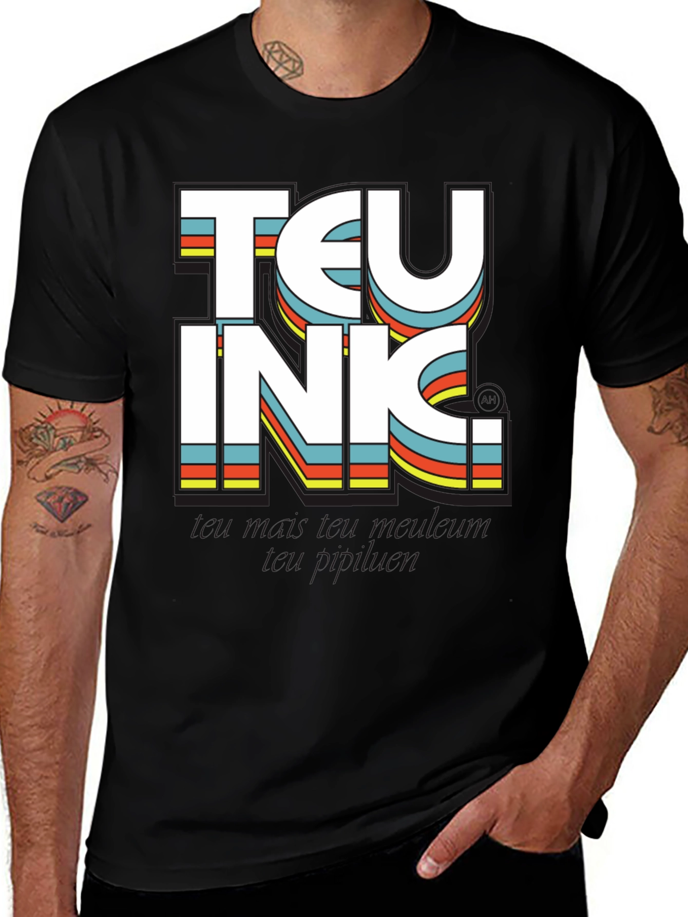 Variant 23 of Teu Inc. Retro Graphic Tee - Black