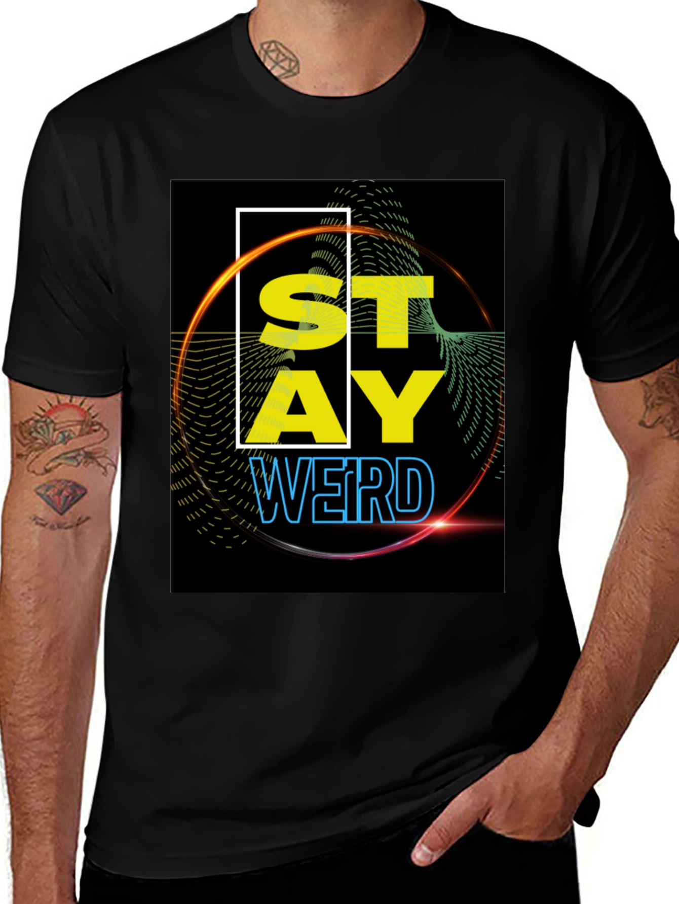 Variant 3 of Stay Weird Graphic Tee - Black