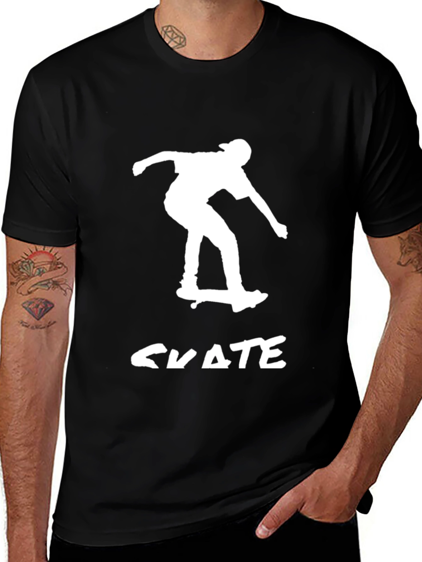 Variant 24 of Cool Skater T-Shirt - Black Graphic Tee