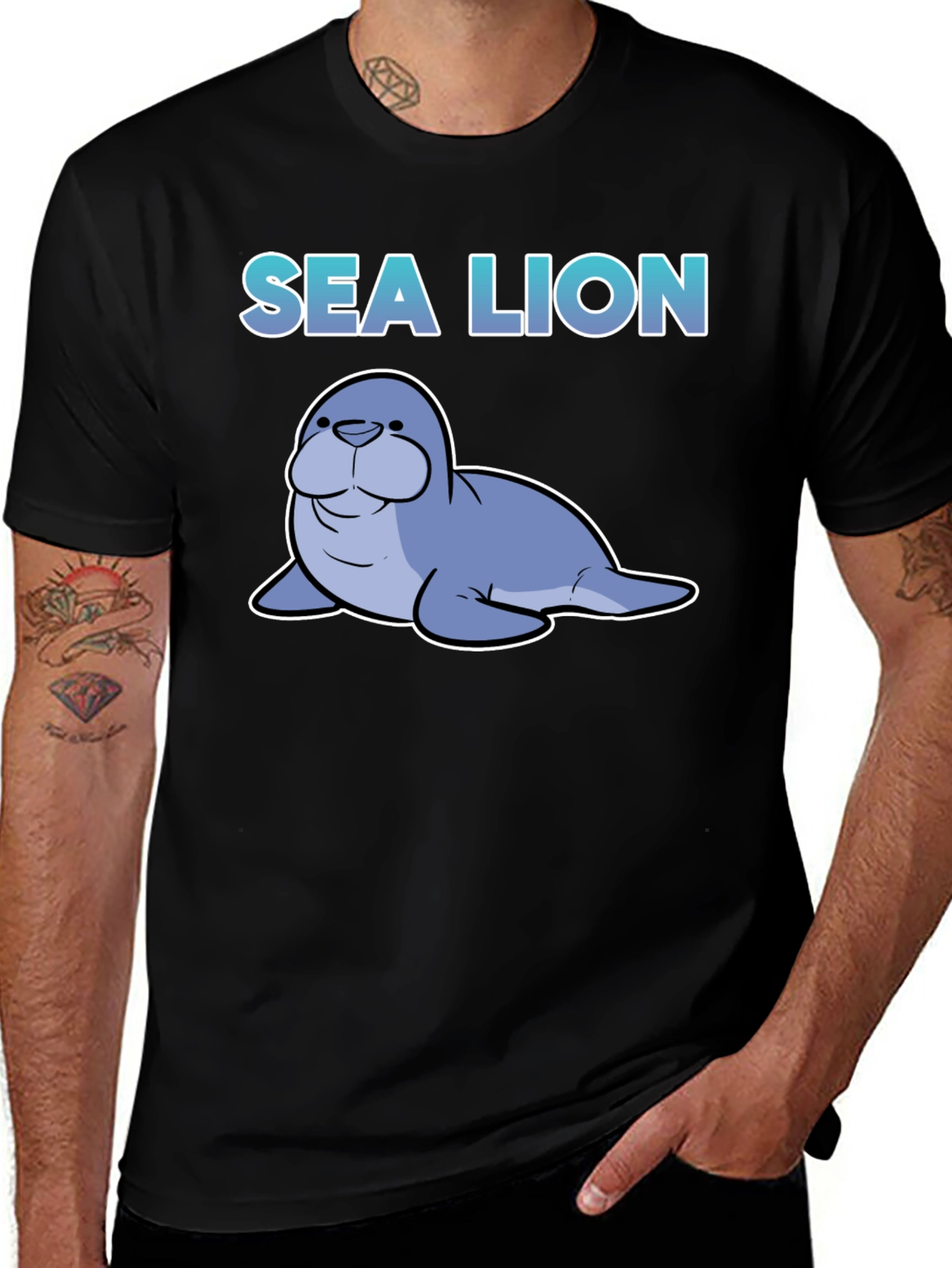 Variant 6 of Sea Lion Cartoon T-Shirt - Funny Animal Tee