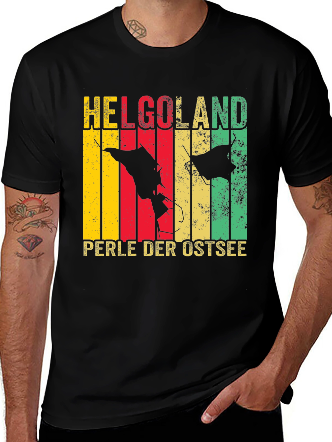 Helgoland Isle Retro Tee - Perle Der Ostsee Shirt