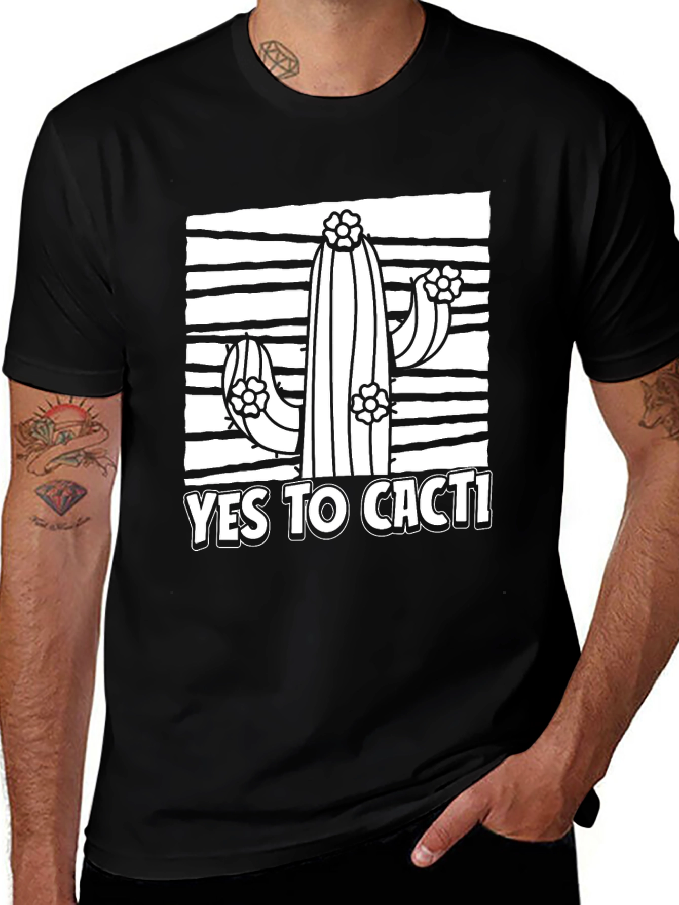 Variant 17 of Yes to Cacti Graphic T-Shirt - Black