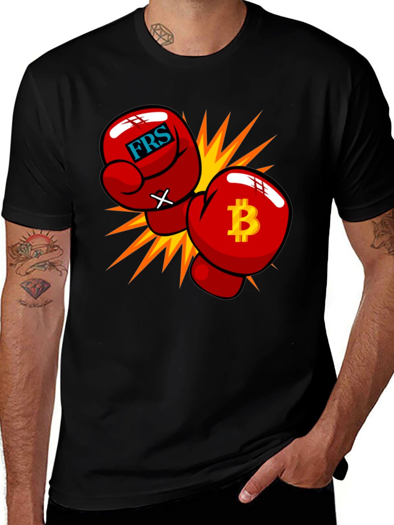Variant 11 of Bitcoin vs FRS Boxing Gloves T-Shirt