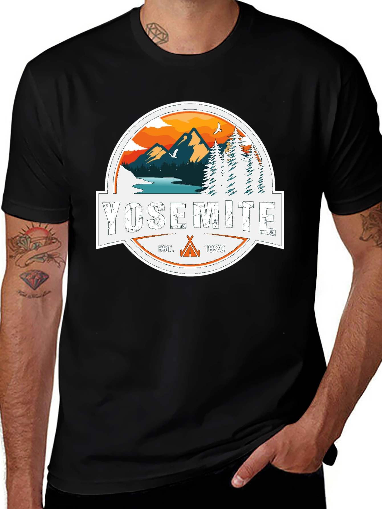 Variant 12 of Yosemite Black Tee - Vintage Graphic T-Shirt