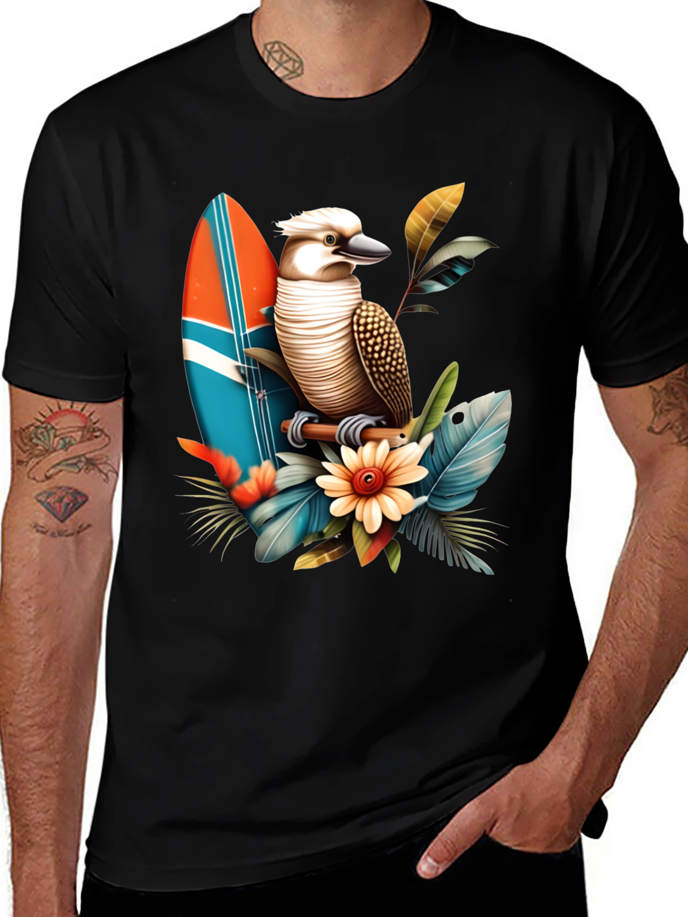 Variant 24 of Kookaburra Surfboard Graphic T-Shirt