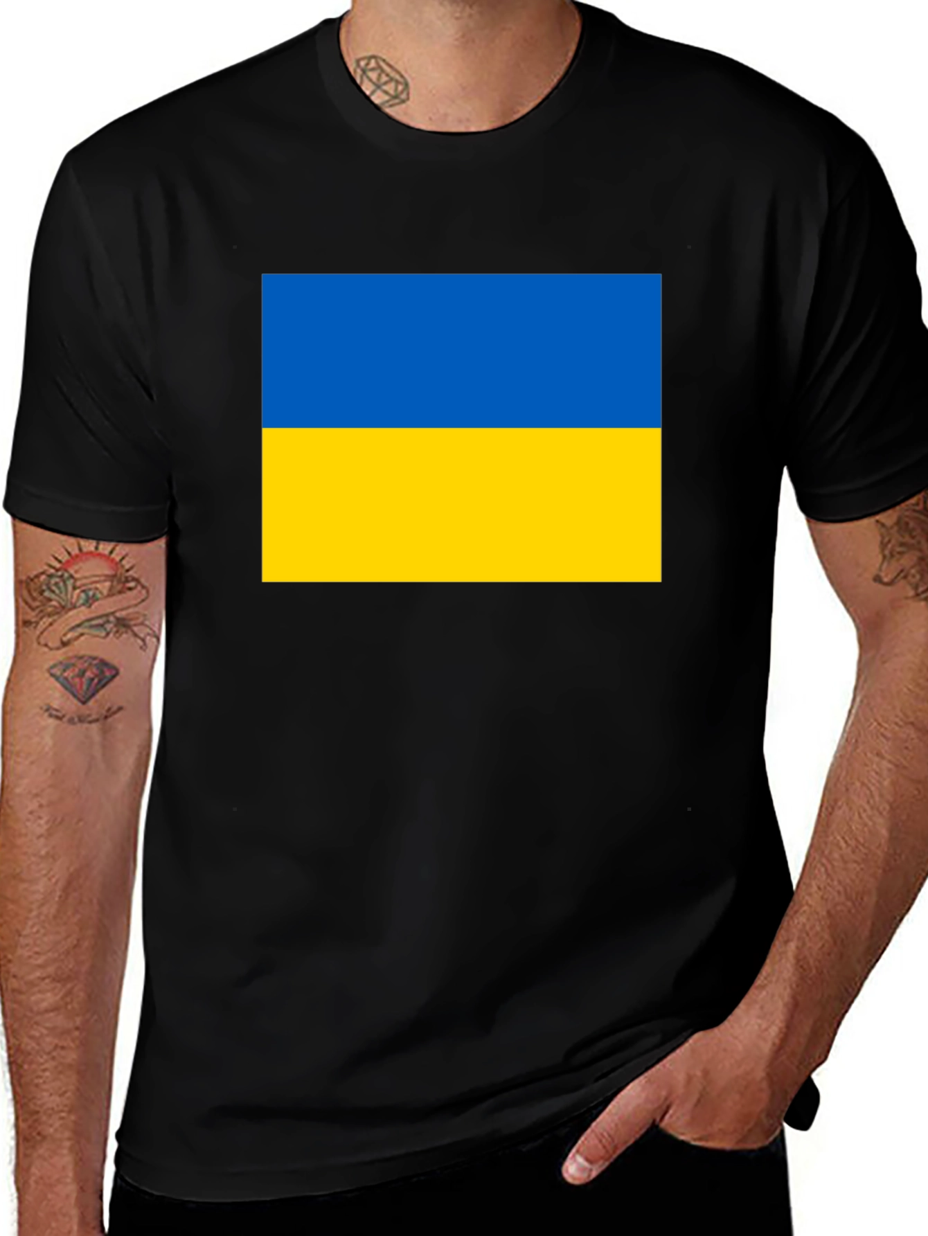 Variant 14 of Ukraine Flag Graphic T-Shirt - Black Short Sleeve Tee