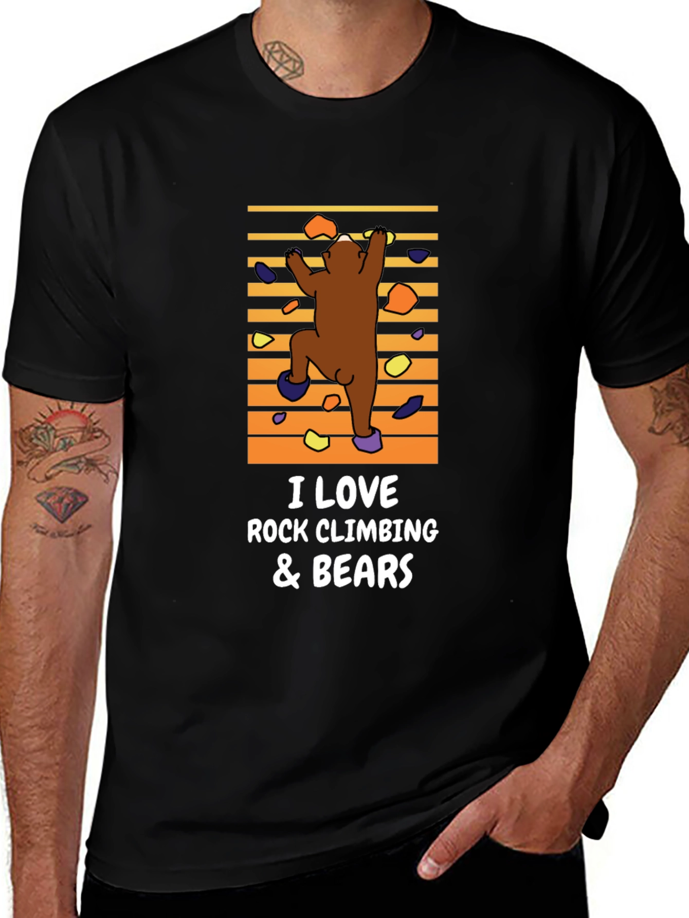 Variant 7 of Rock Climbing Bear Graphic Tee