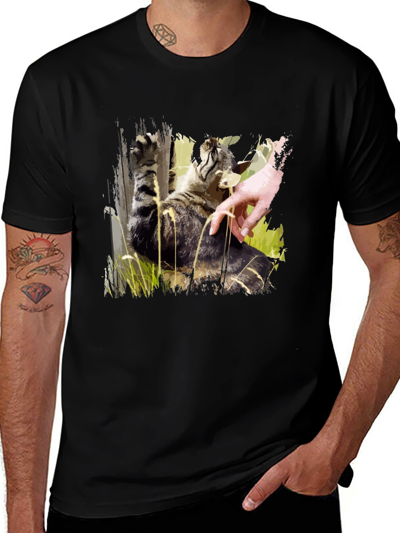 Variant 24 of Cat Lover's T-Shirt: Pet the Kitty!