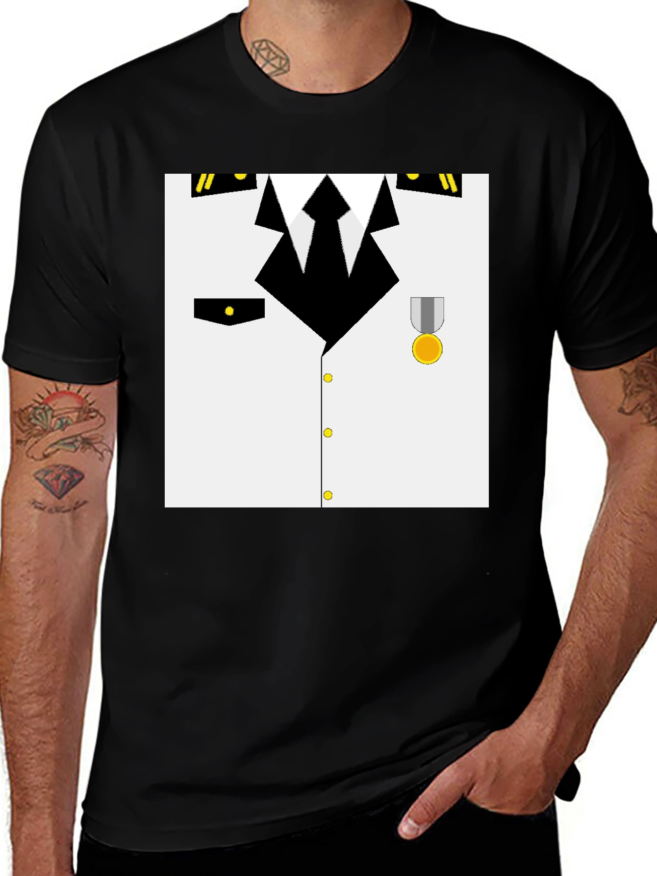 Variant 13 of Pilot Costume T-Shirt - Realistic Design