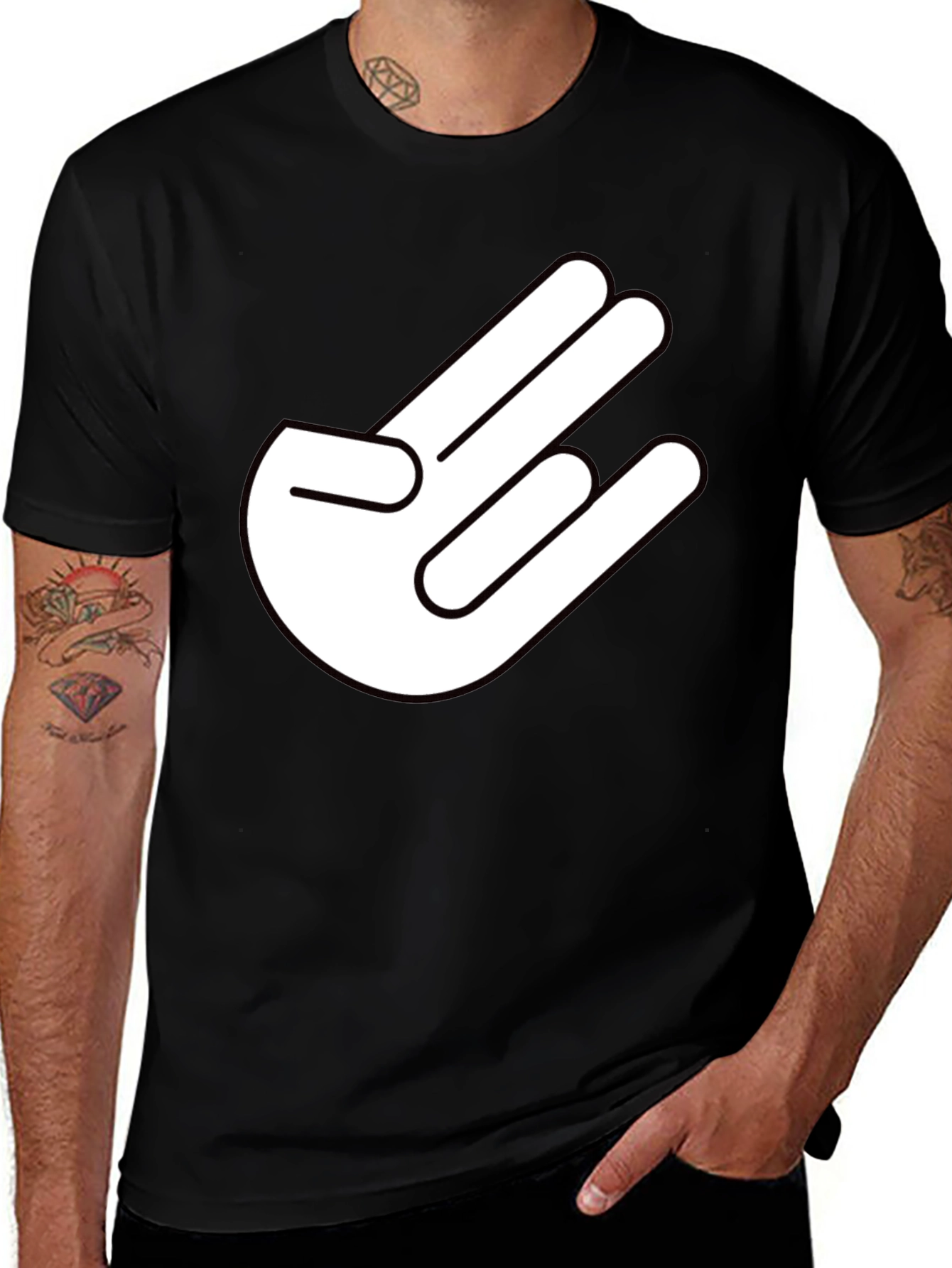 Variant 12 of Westside Hand Sign Graphic Black T-Shirt