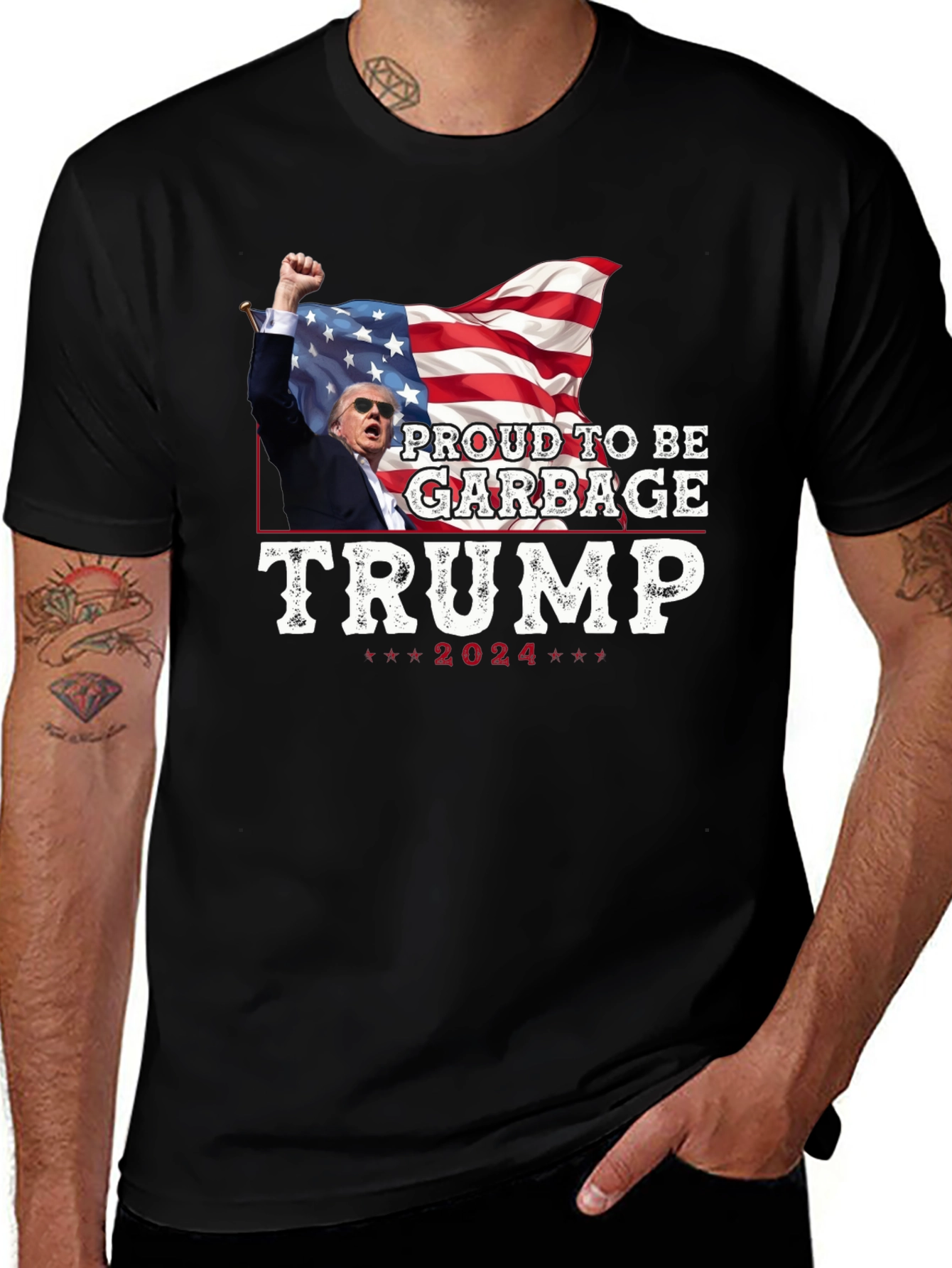 Variant 29 of Proud To Be Garbage Trump 2024 Graphic Tee