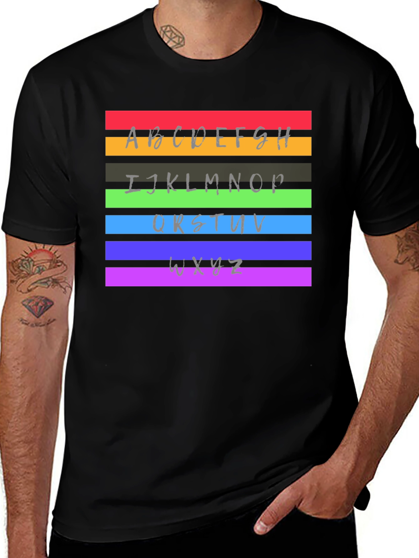 Rainbow Alphabet Graphic T-Shirt