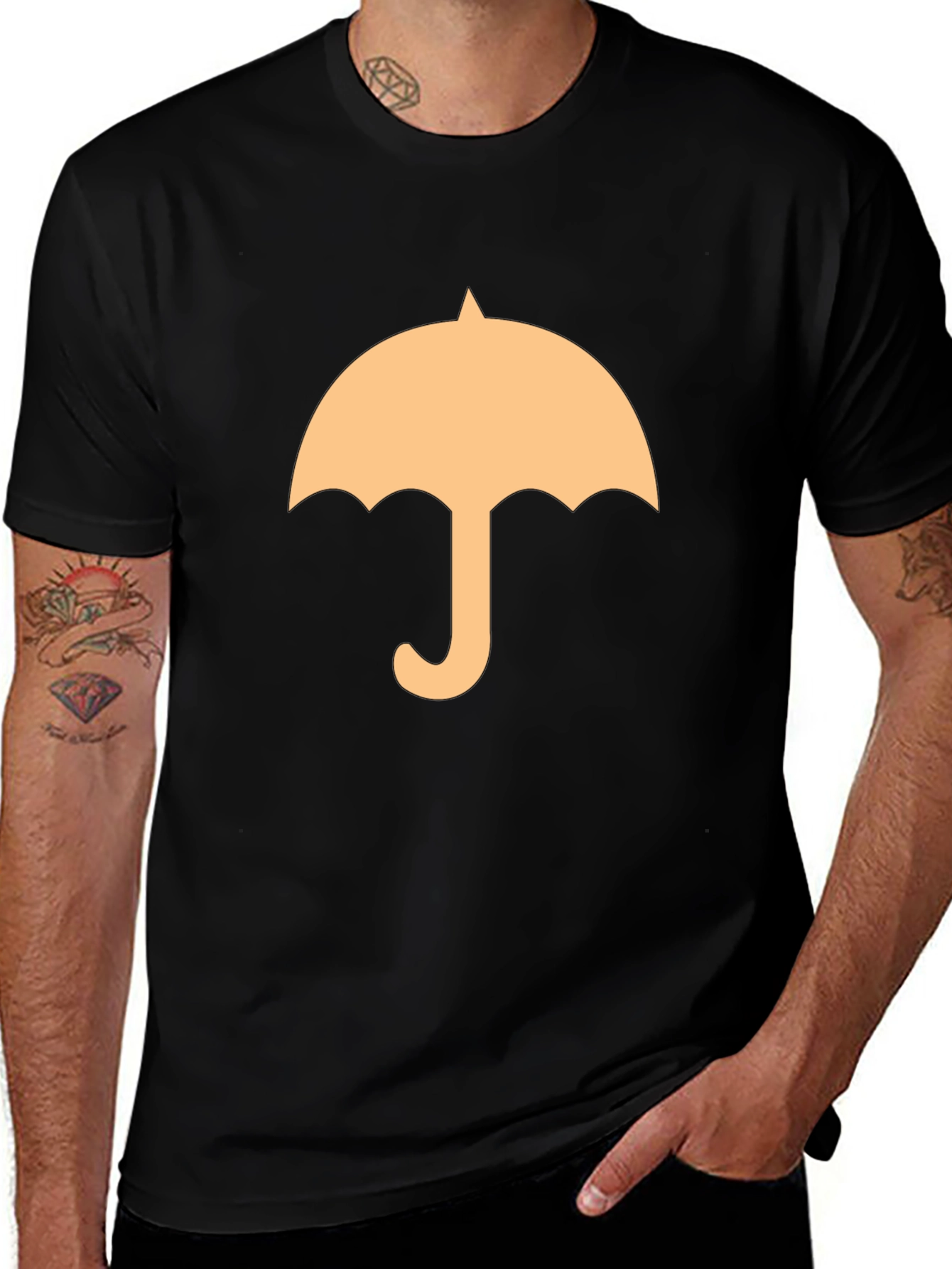 Variant 10 of Umbrella Graphic Tee - Stylish Black Cotton T-Shirt