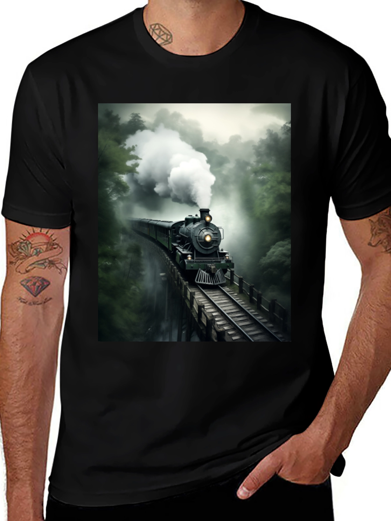 Variant 28 of Steam Train Graphic Tee - Retro Style