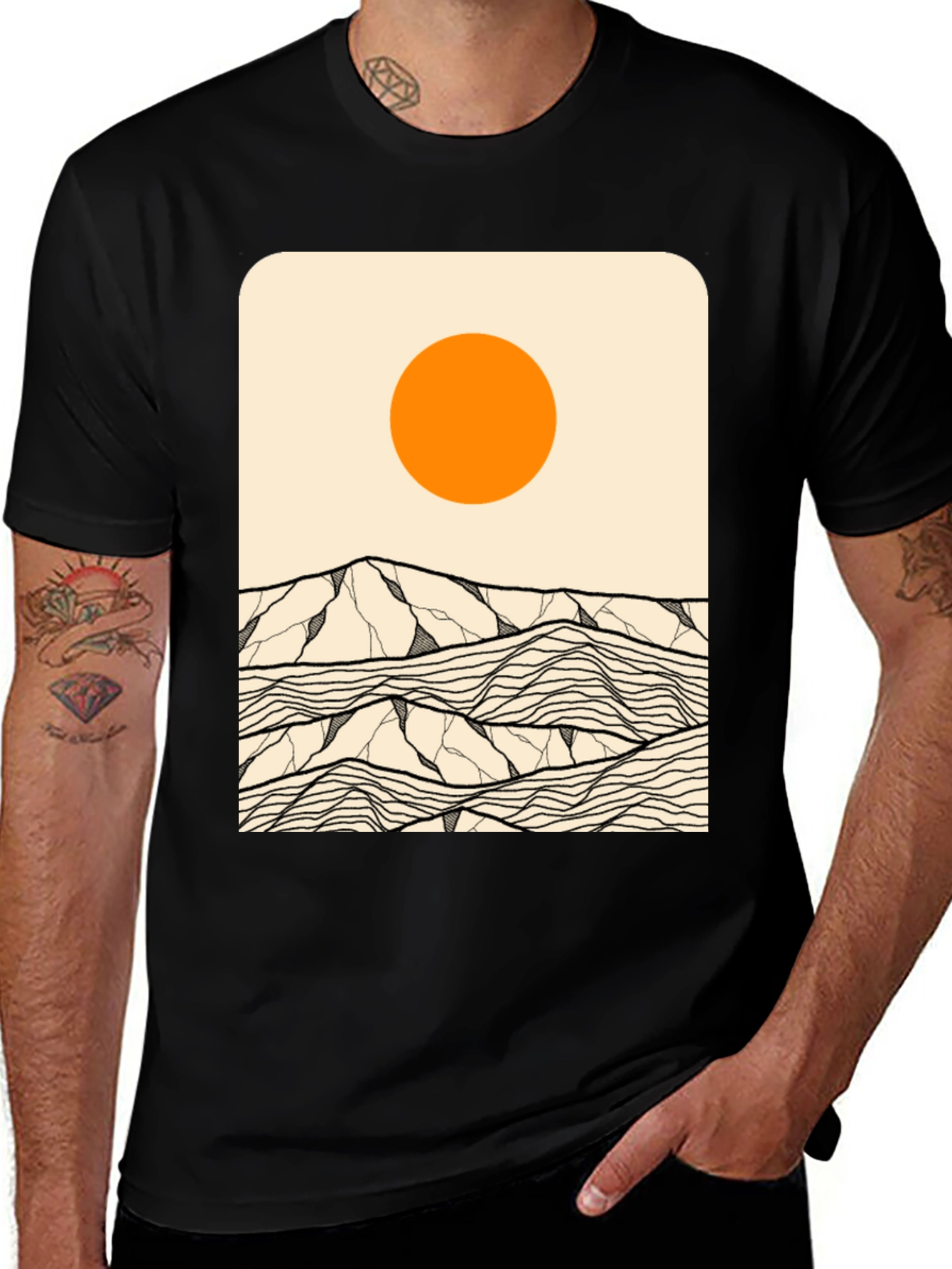 Variant 22 of Modern Graphic Tee - Sunrise Landscape