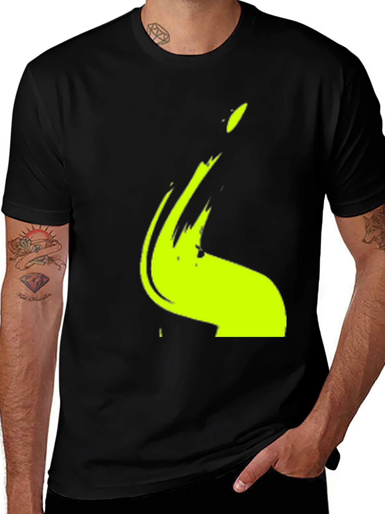 Variant 23 of Modern Graphic Tee - Abstract Lime Print