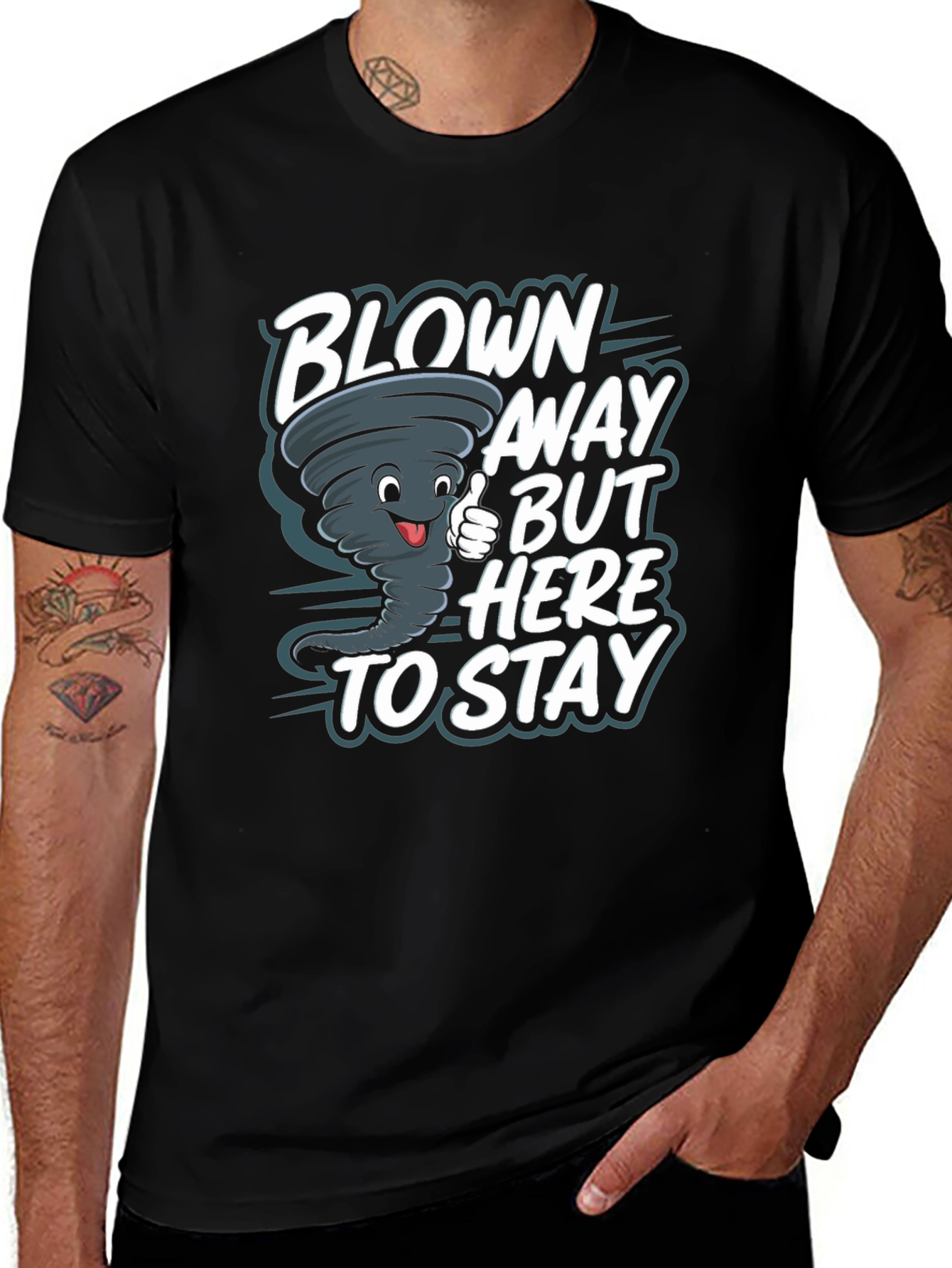 Variant 3 of Blown Away Tornado Graphic Tee - Black