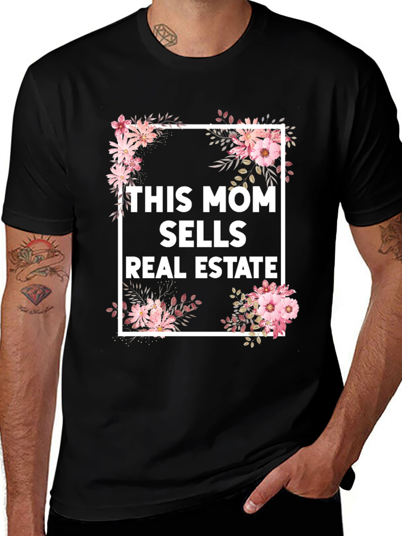 Variant 17 of This Mom Sells Real Estate Floral T-Shirt