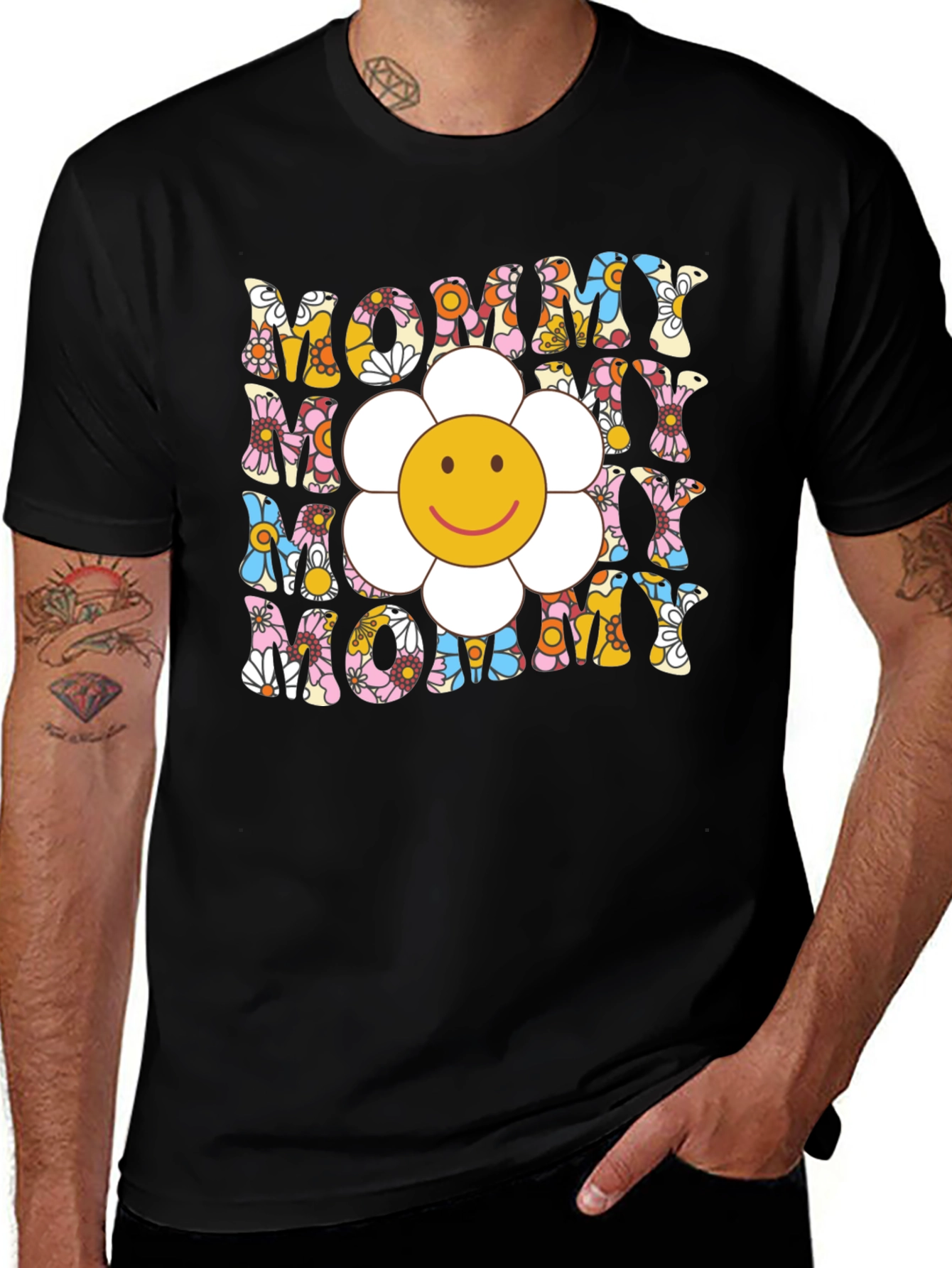 Variant 7 of Retro Floral Mommy T-Shirt