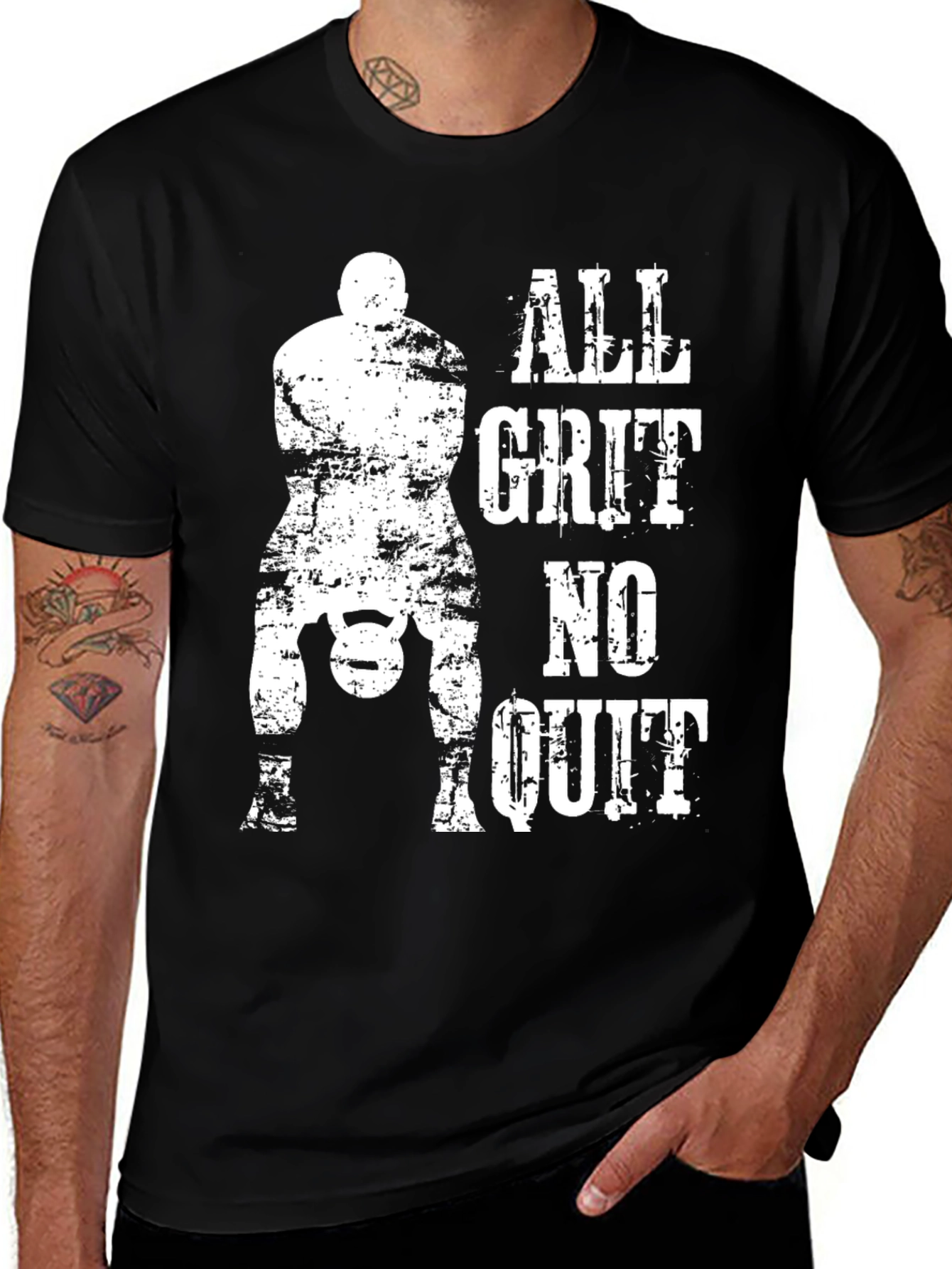 Variant 2 of All Grit No Quit Graphic Tee - Black