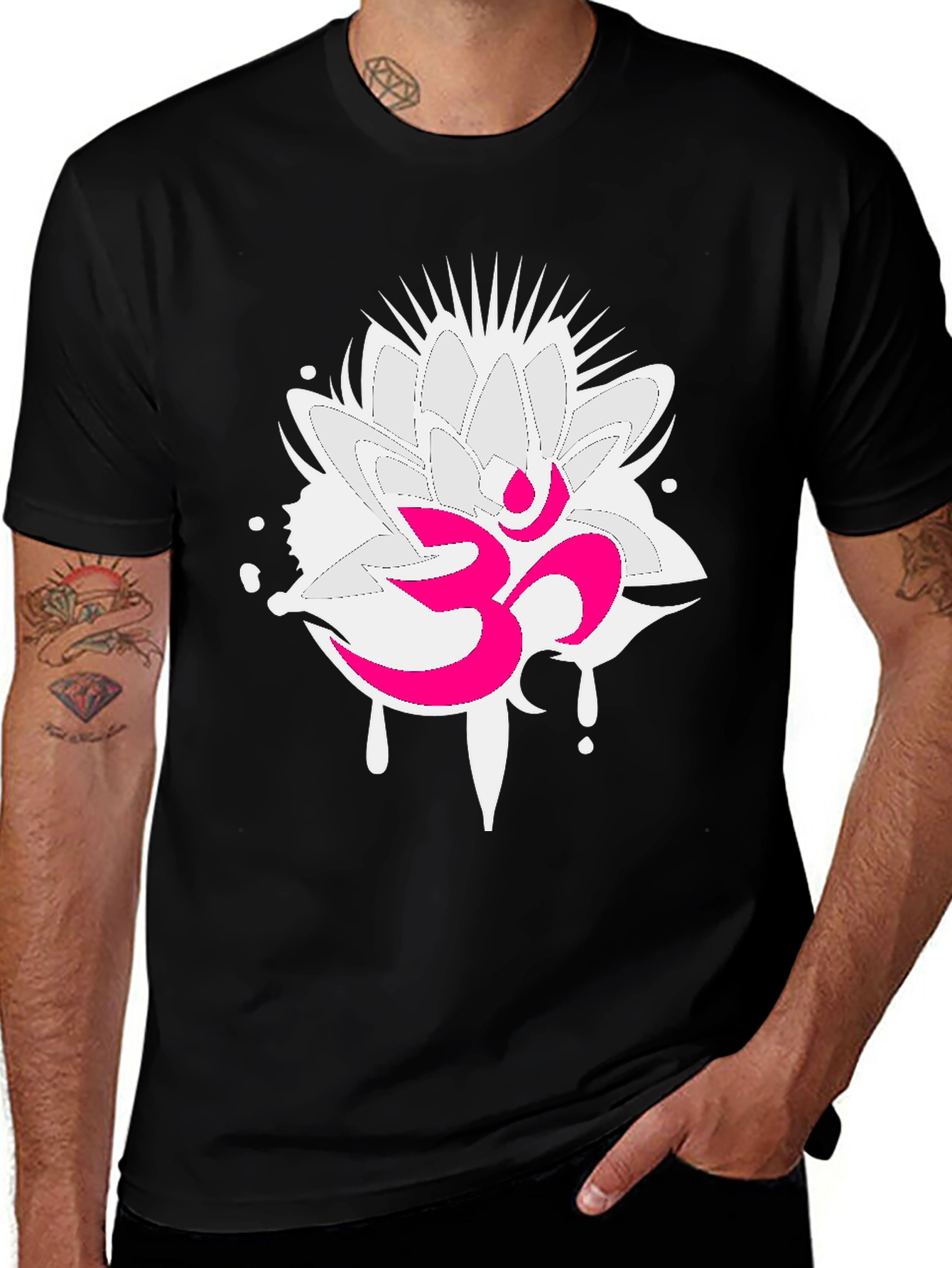 Variant 9 of Om Lotus Graphic Tee - Modern Spiritual Style