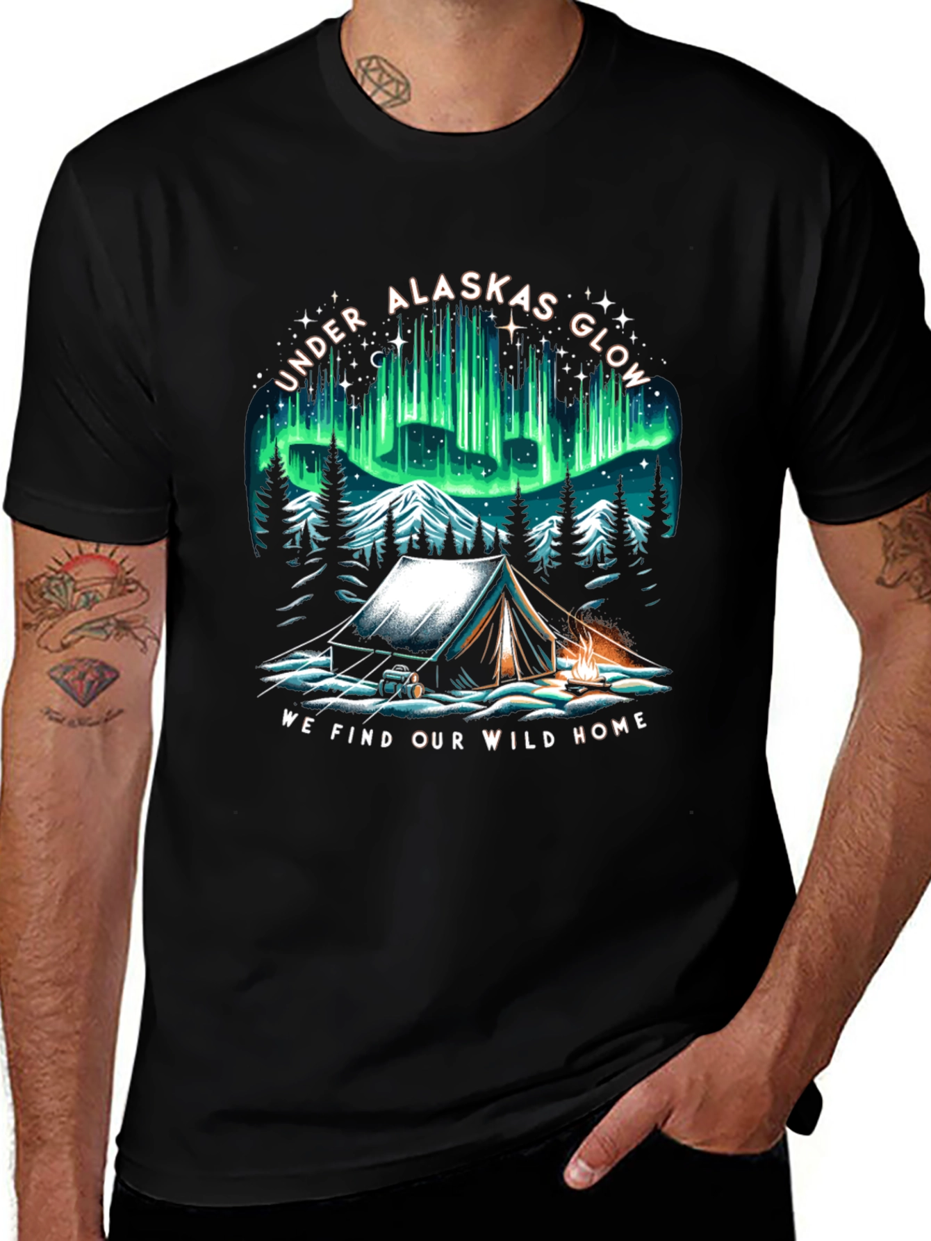 Variant 8 of Alaska's Glow Men's Graphic Tee