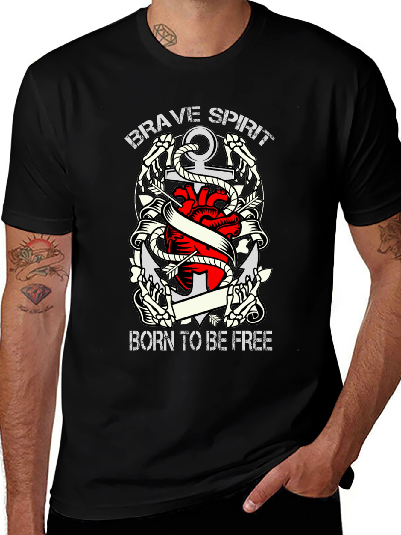 Variant 5 of Brave Spirit Born To Be Free Graphic Tee