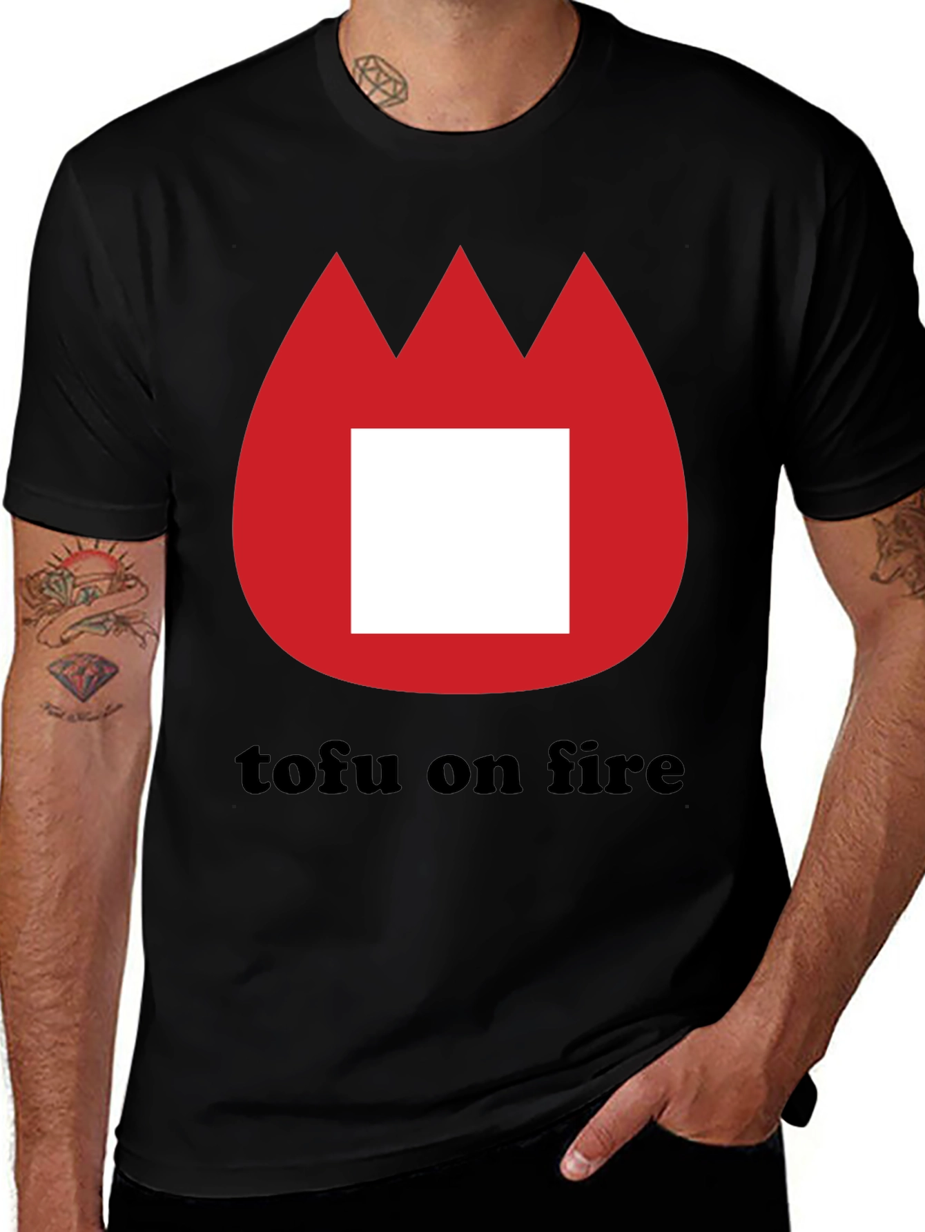 Variant 18 of Tofu On Fire Graphic Tee - Novelty Vegan T-Shirt