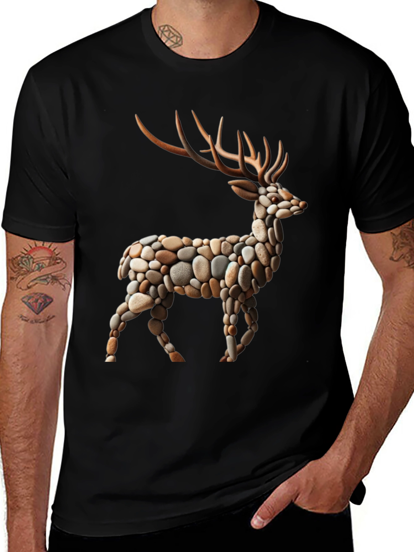 Variant 2 of Stone Deer Graphic Tee - Unique Design
