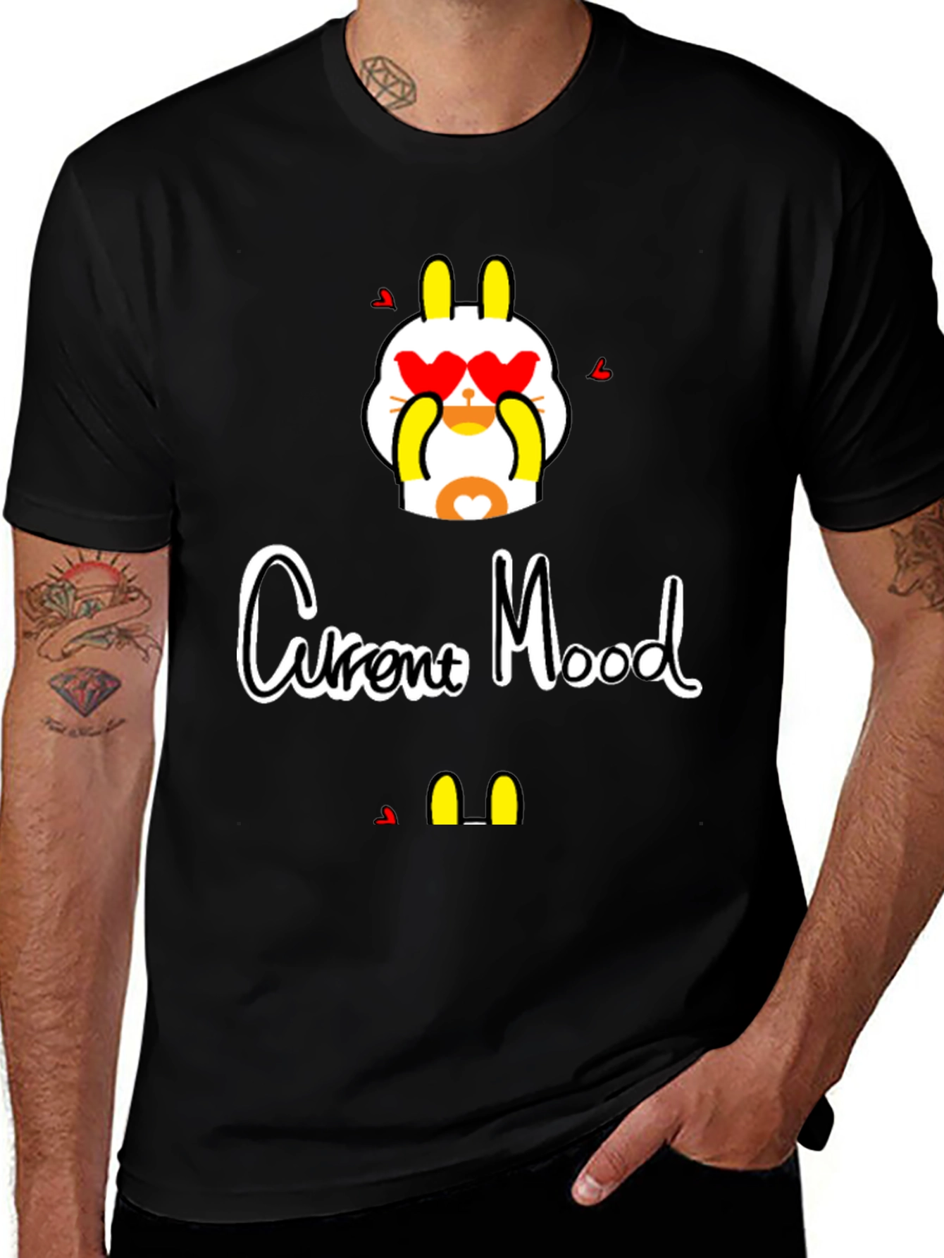 Current Mood Graphic Tee - Stylish Black T-Shirt