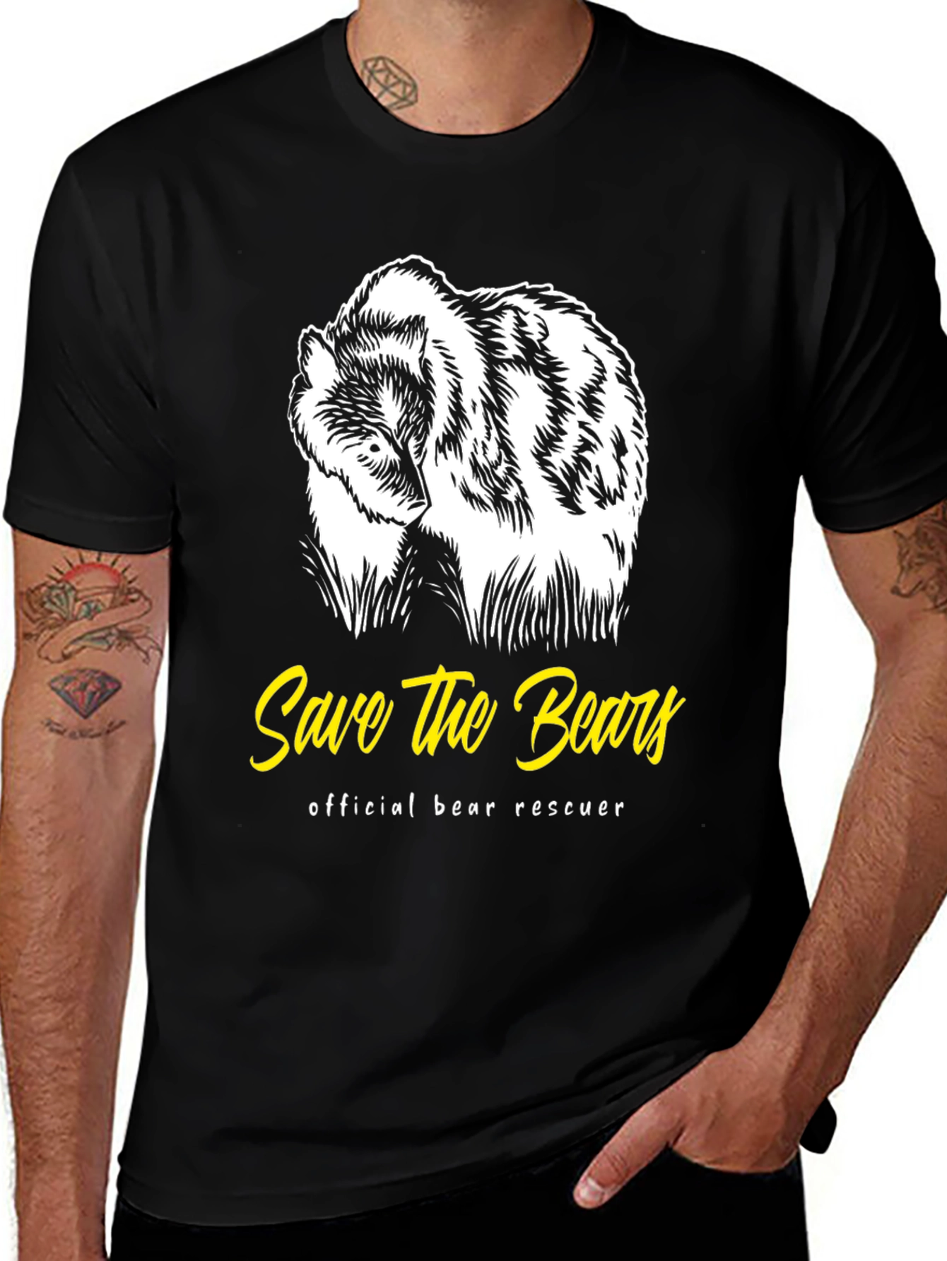 Variant 14 of Save The Bears Graphic T-Shirt - Official Bear Rescuer Tee
