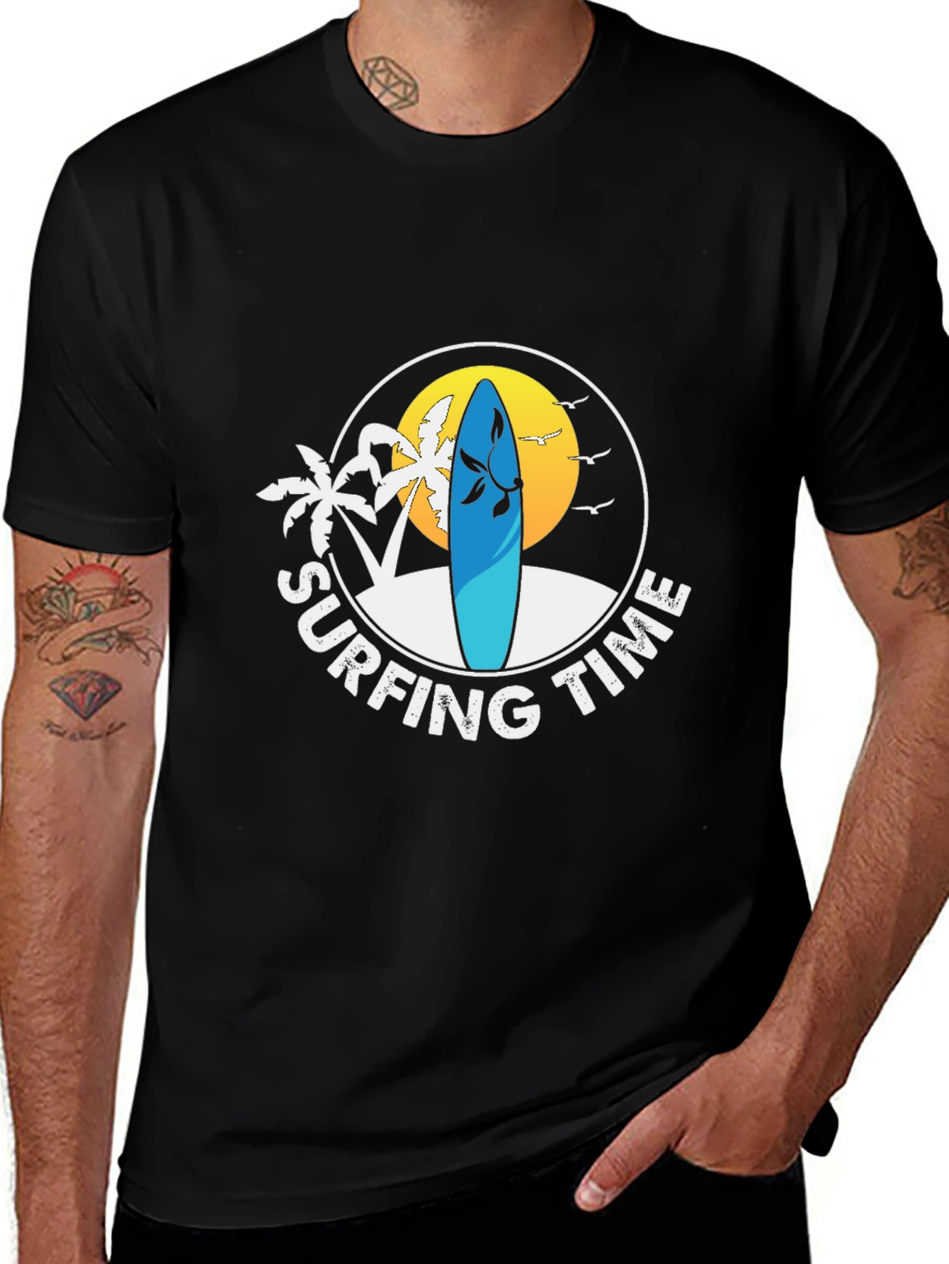 Variant 13 of Surfing Time Graphic Tee - Beach Vibes