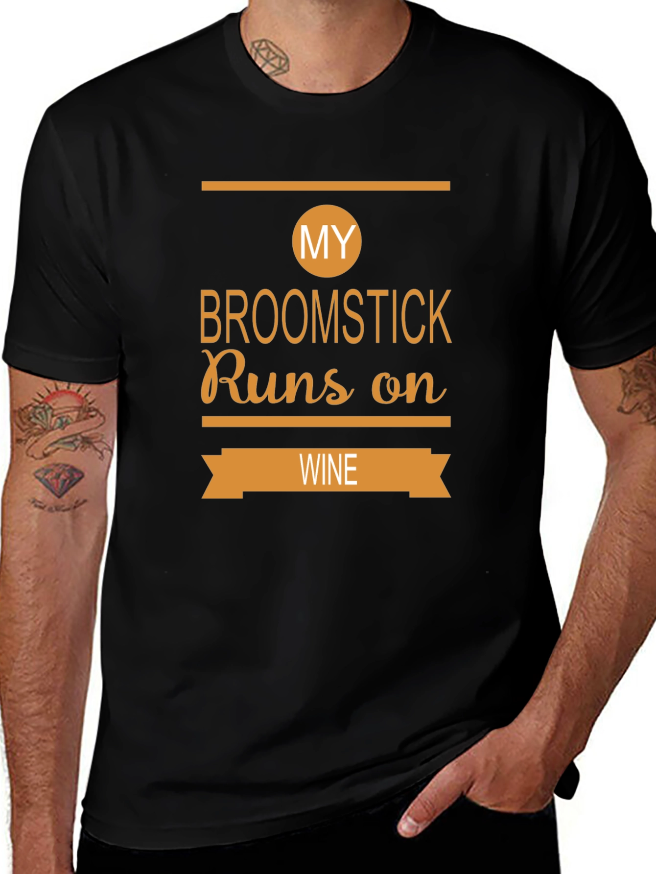 Variant 18 of My Broomstick Runs On Wine - Funny T-Shirt