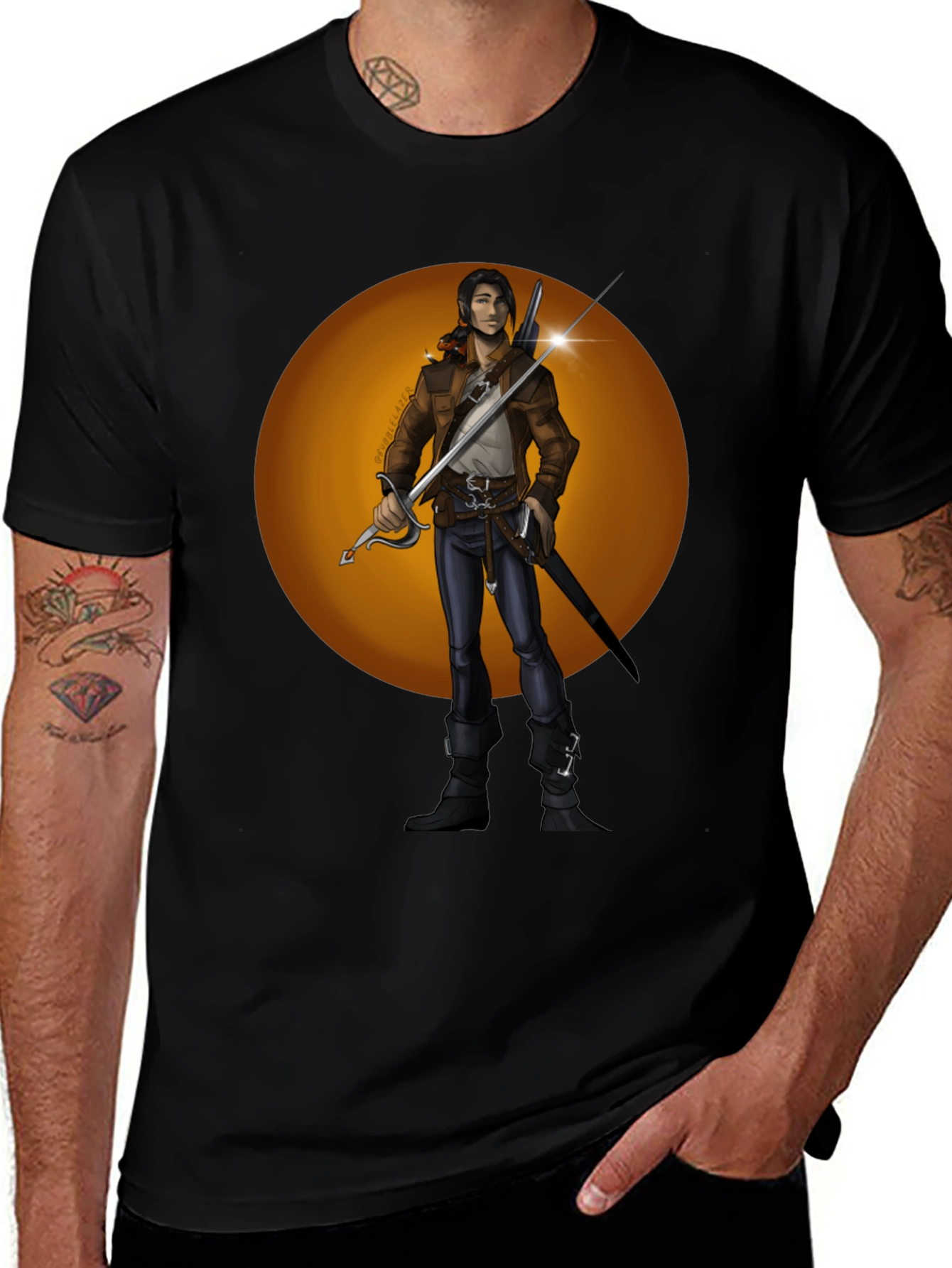 Variant 13 of Fantasy Swordsman Graphic T-Shirt