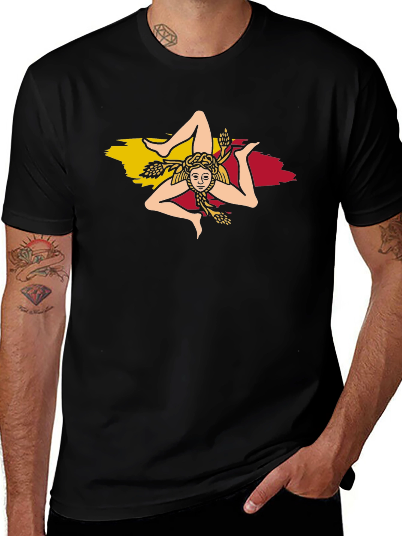 Sicily Flag T-Shirt - Trinacria Symbol