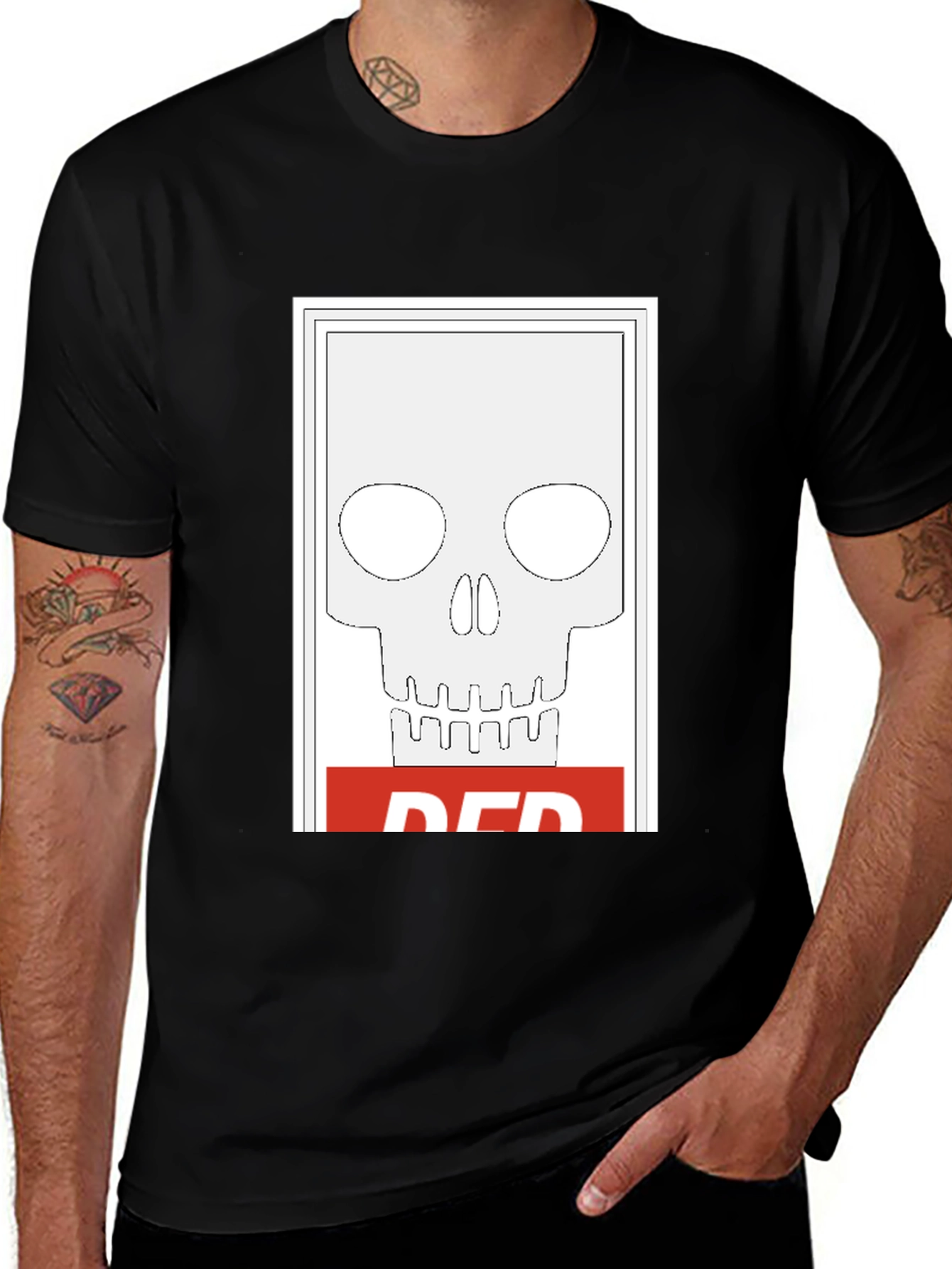 Variant 21 of Red Skull Graphic Tee - Edgy Streetwear