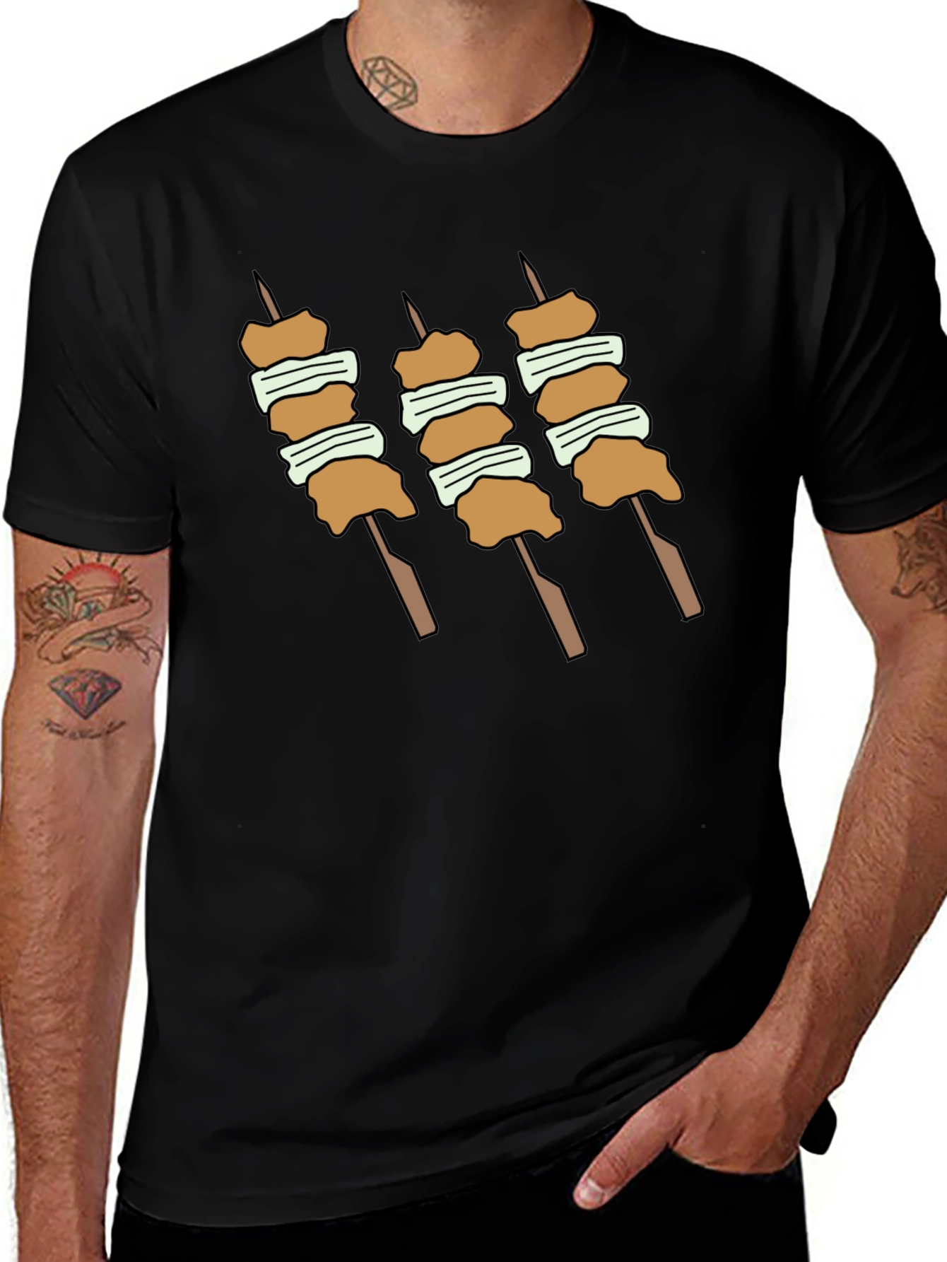 Chicken Yakitori Graphic T-Shirt - Japanese Skewers