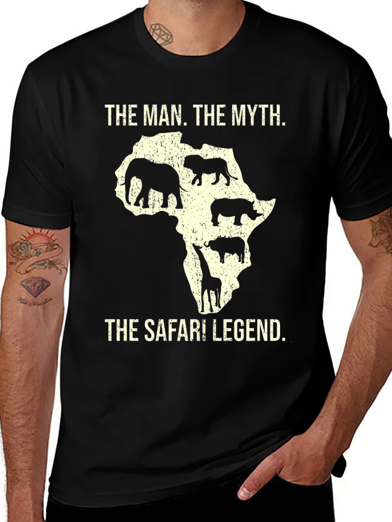 Variant 21 of Safari Legend Graphic Tee - Wildlife Africa T-Shirt